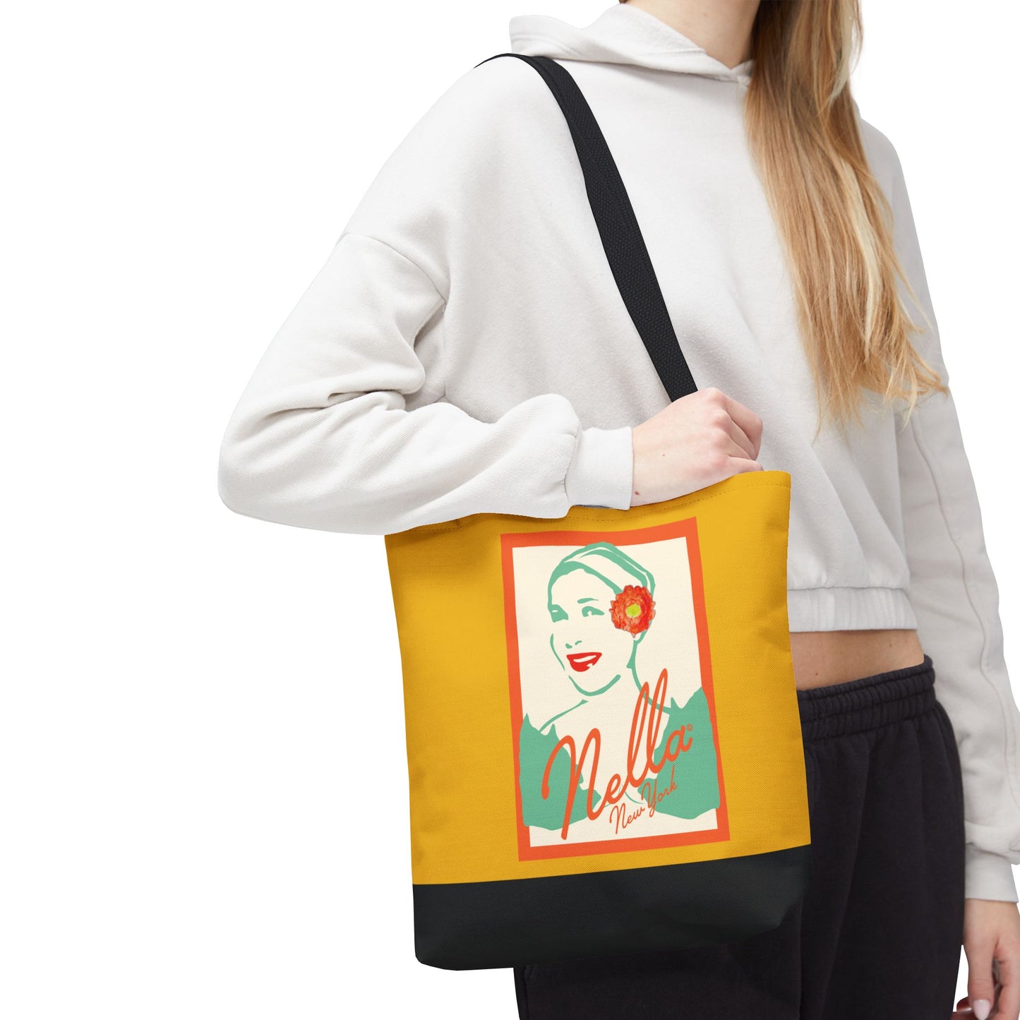 NELLA POSTCARD Retro Tote Bag - Goldenrod