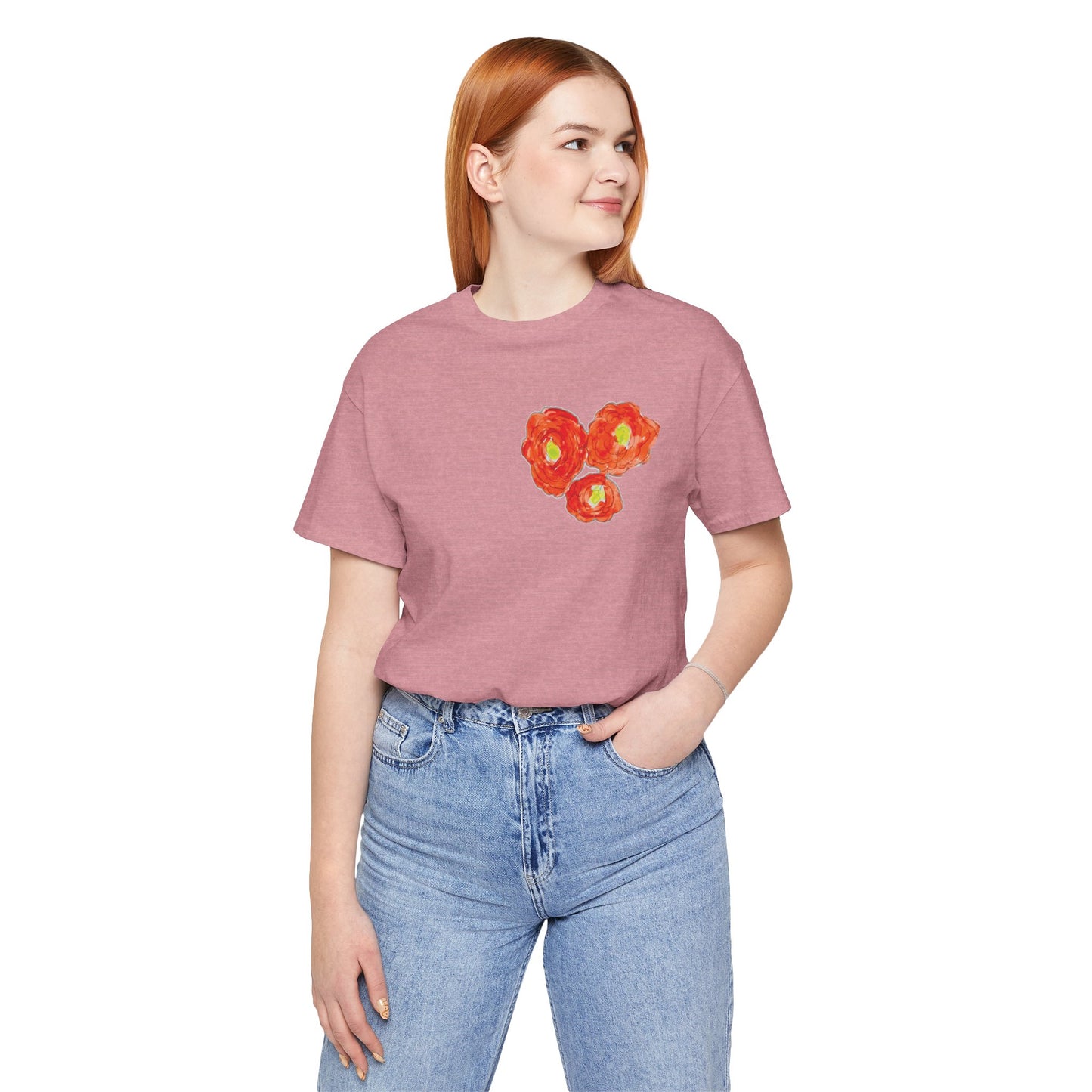 POPPY Unisex Jersey Short Sleeve Tee - Hart Flower print