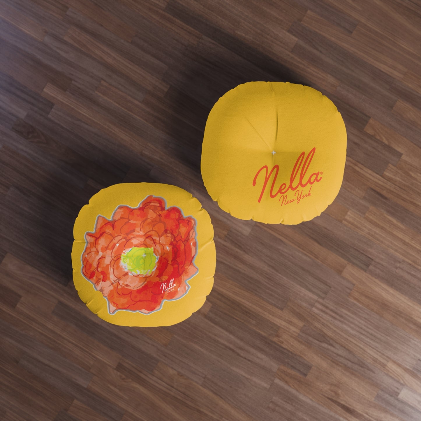 Round Floor Pillow - Saffron Poppy Flower Print by Nella, Stylish and Versatile Home Decor