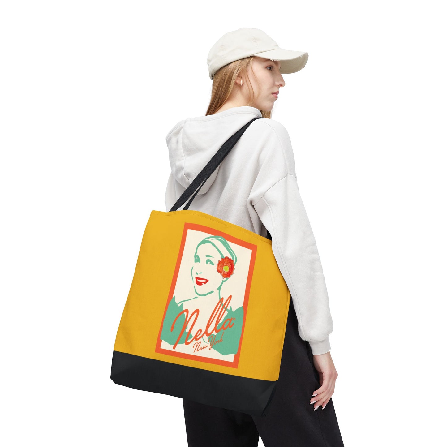 NELLA POSTCARD Retro Tote Bag - Goldenrod