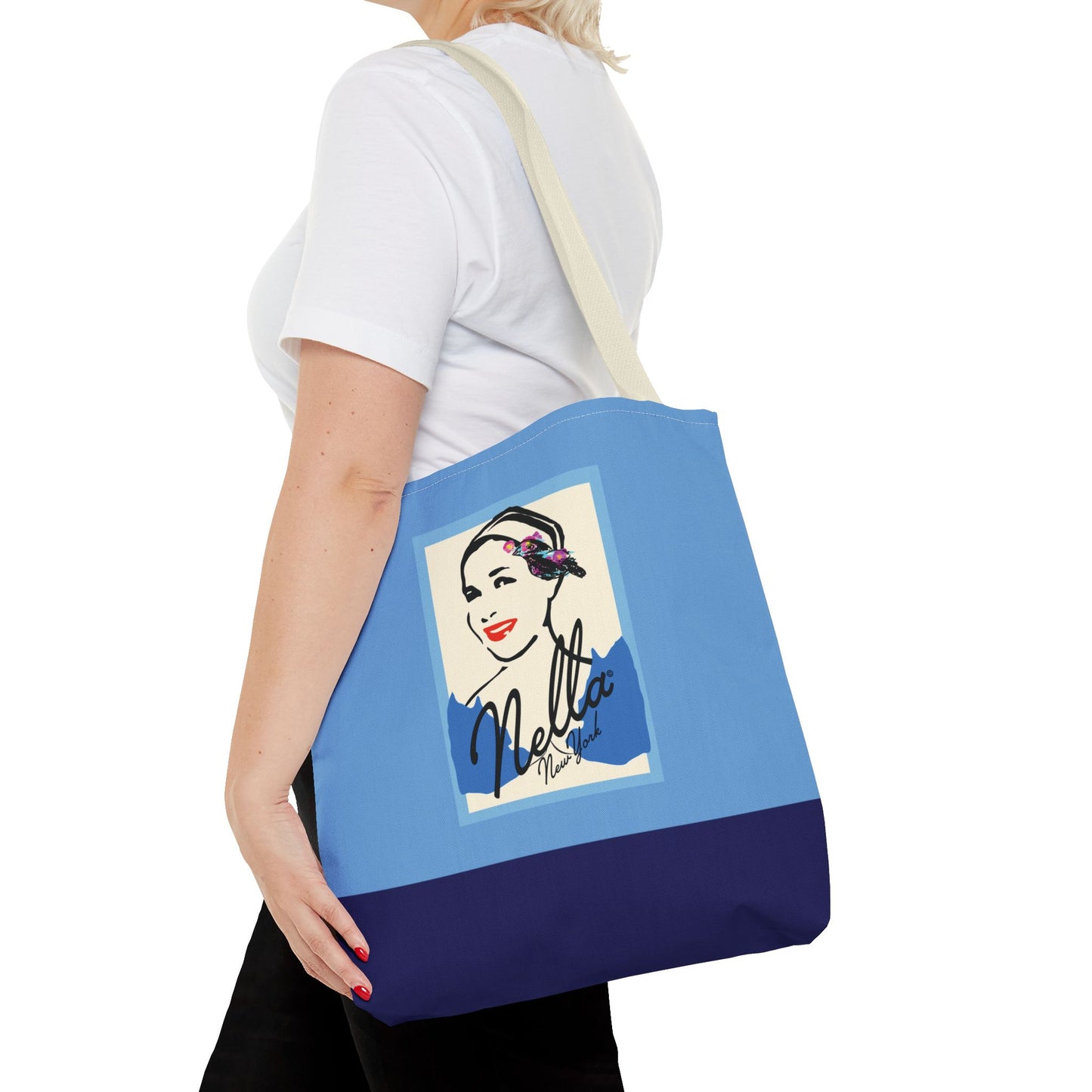 NELLA POSTCARD Retro Tote Bag - Blues