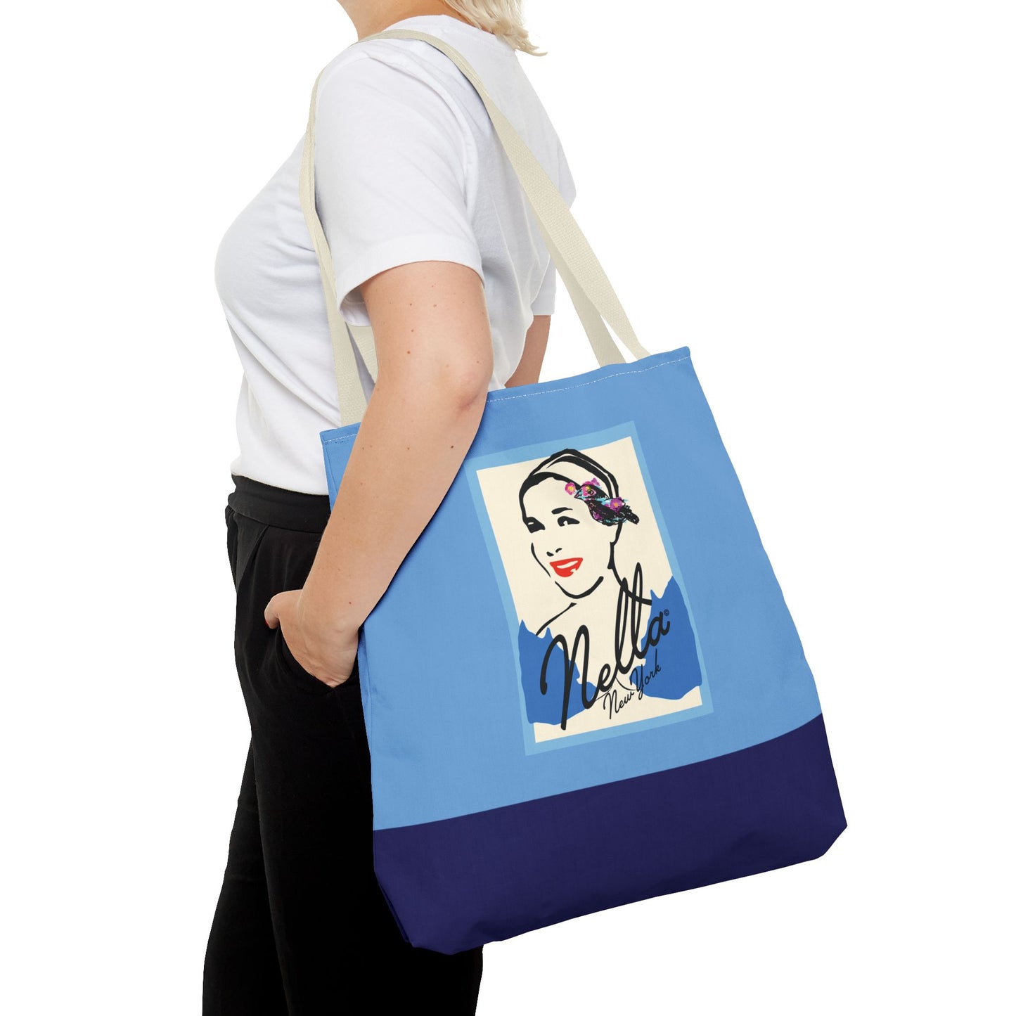 NELLA POSTCARD Retro Tote Bag - Blues