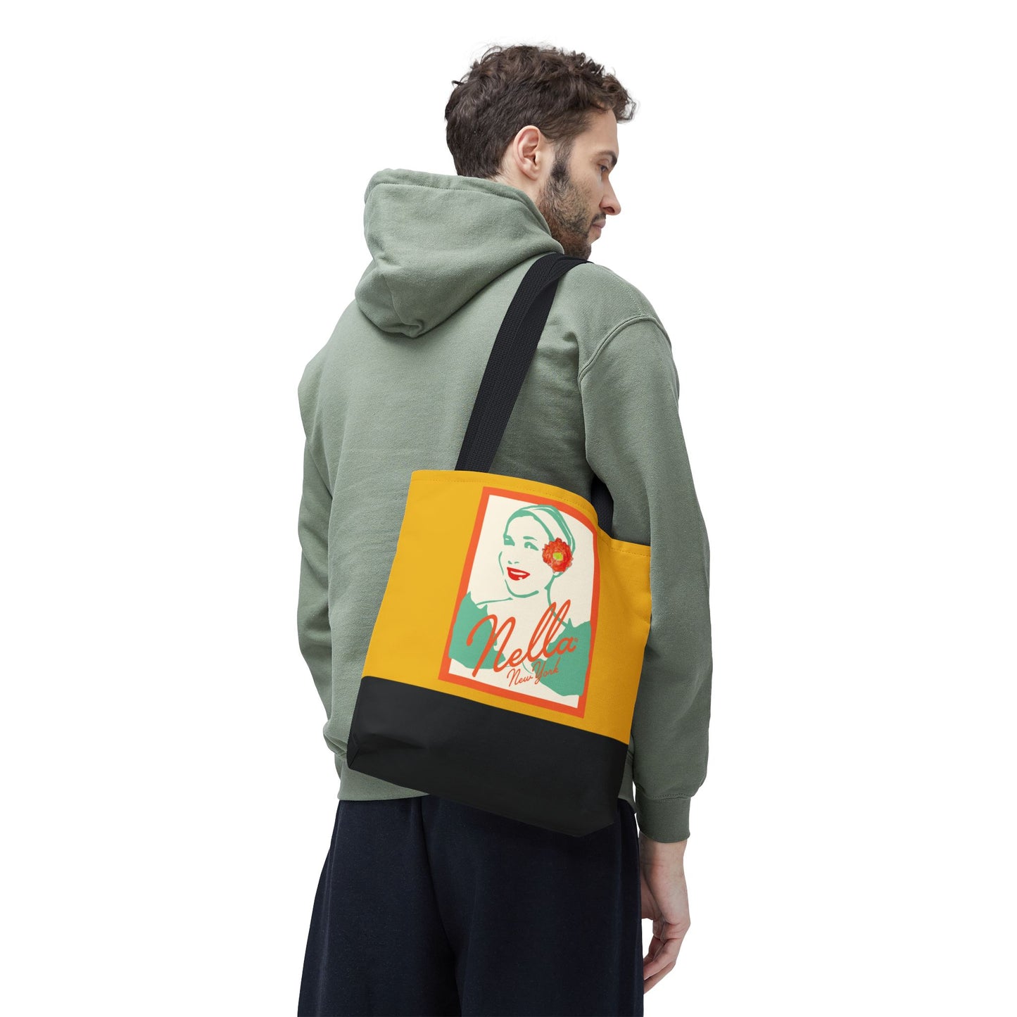 NELLA POSTCARD Retro Tote Bag - Goldenrod