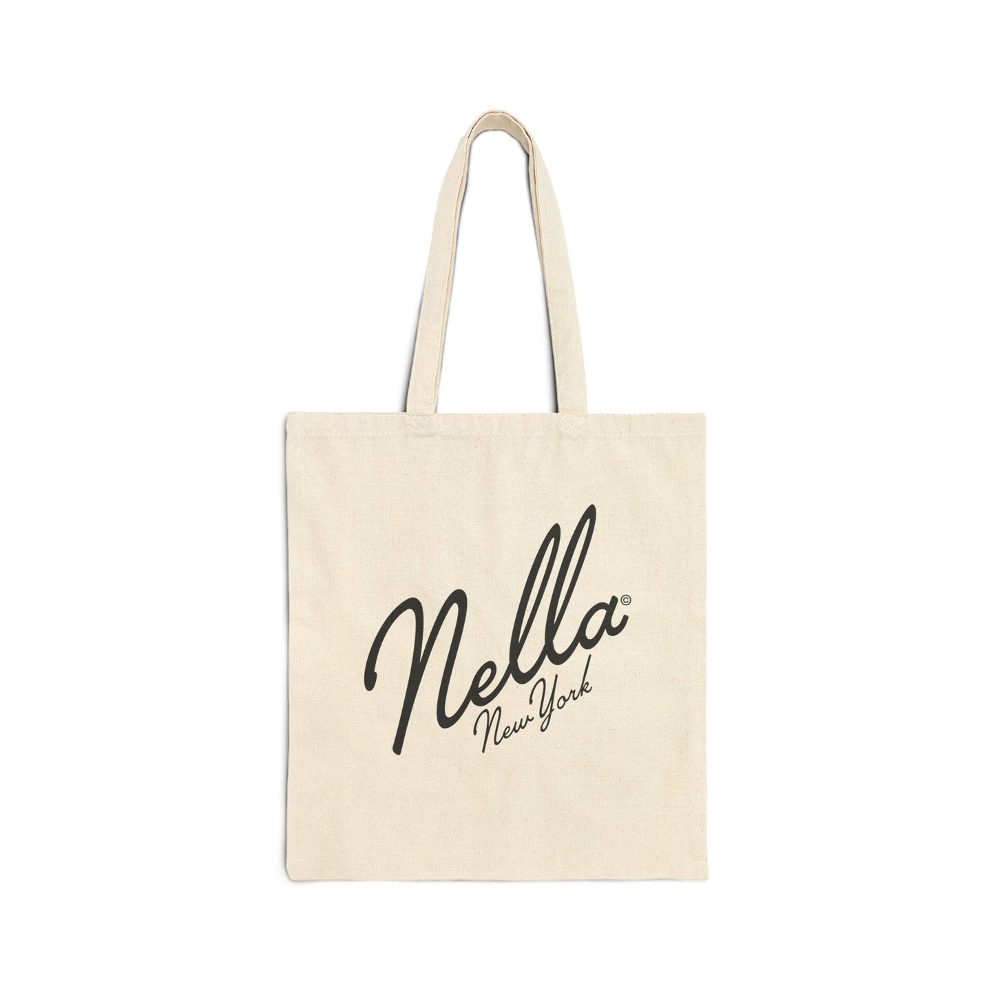 NELLA "SCRIPT BAG" Cotton Canvas Tote Bag