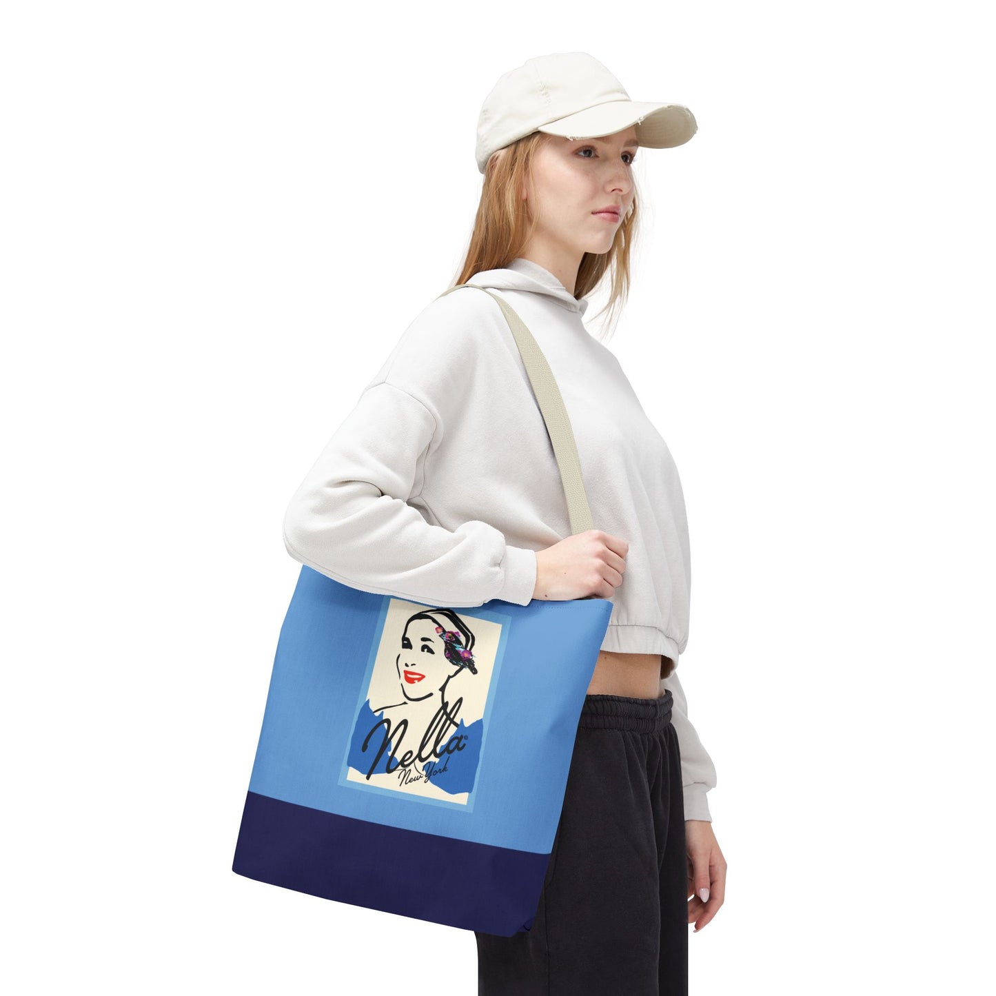 NELLA POSTCARD Retro Tote Bag - Blues
