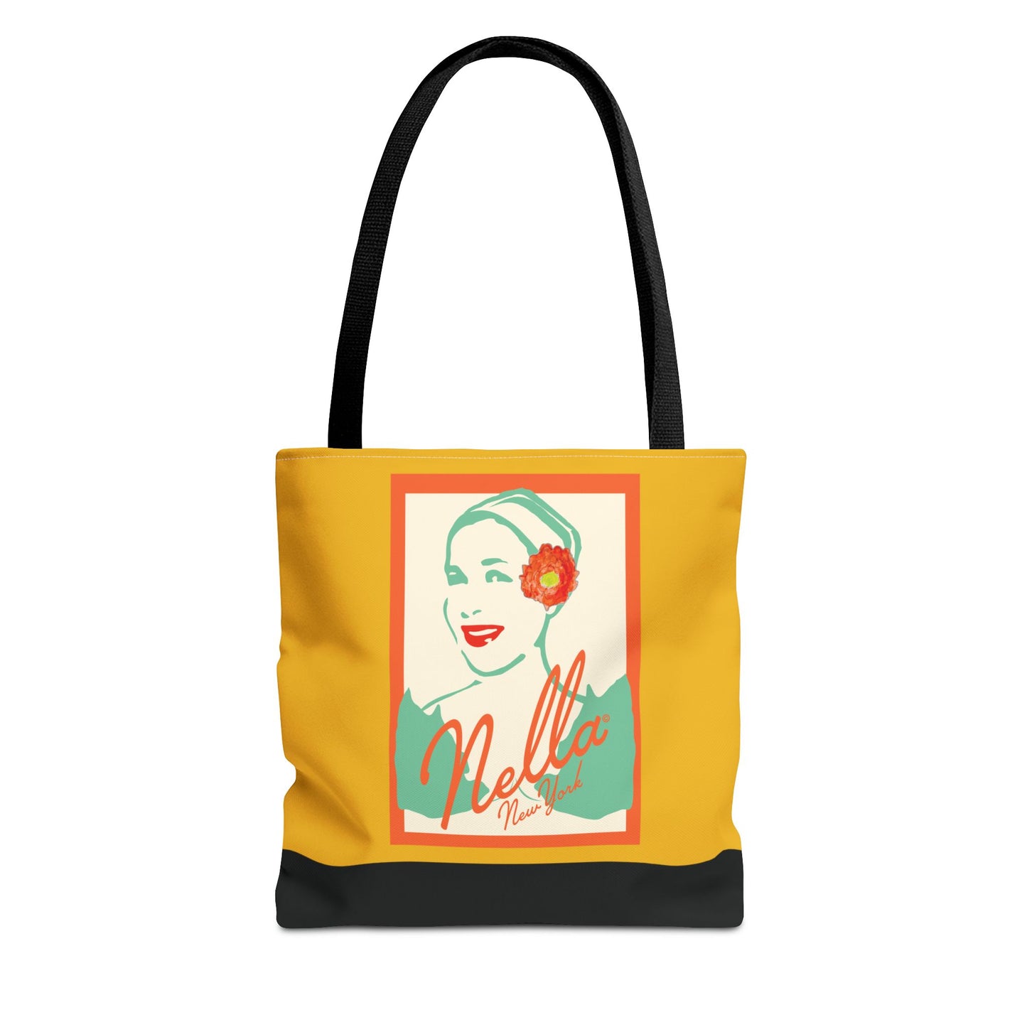 NELLA POSTCARD Retro Tote Bag - Goldenrod