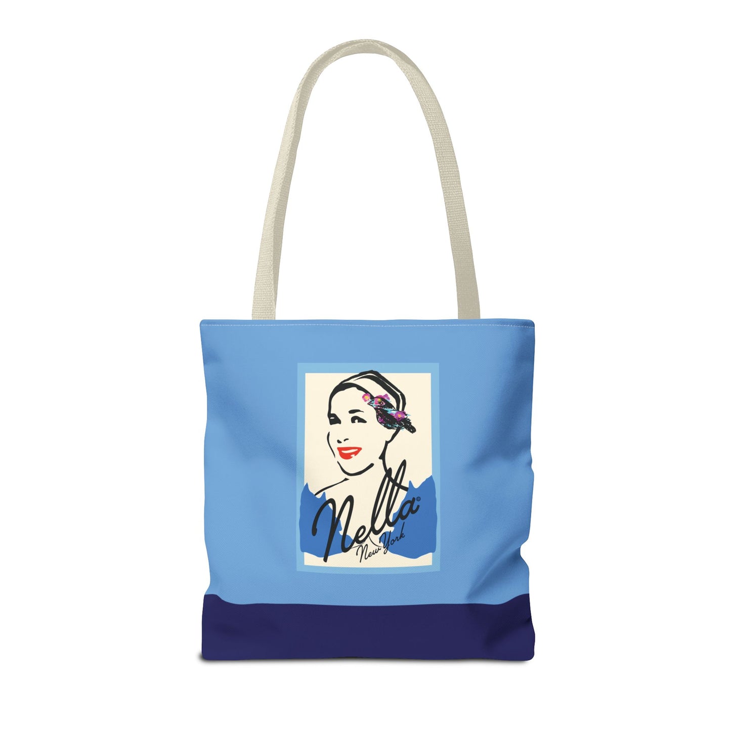 NELLA POSTCARD Retro Tote Bag - Blues