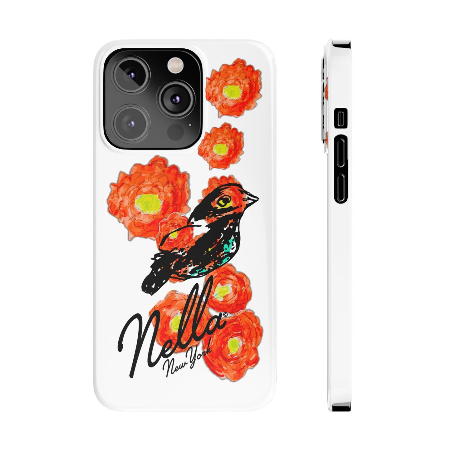 Slim Phone Cases with Floral Bird Design | Cute Phone Cover, Nature Lover Gift, Trendy Accessory for Women, Stylish Mobile Case, Nella [...]