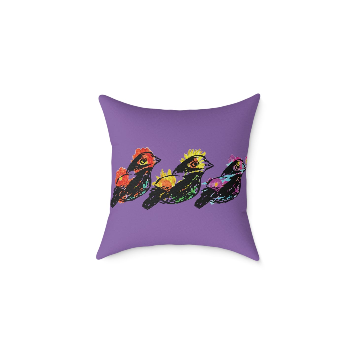 Colorful Bird Design Pillow, Vibrant Home Decor, Throw Pillow, Gift for Nature Lovers, Pillow for Living Room, Colorful Cushion
