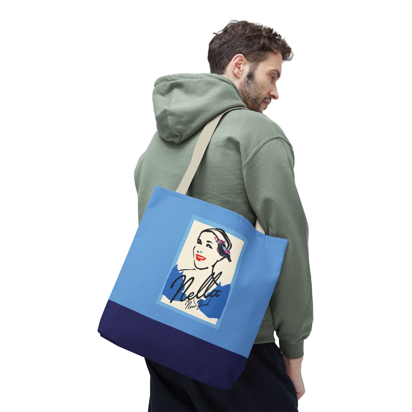 NELLA POSTCARD Retro Tote Bag - Blues
