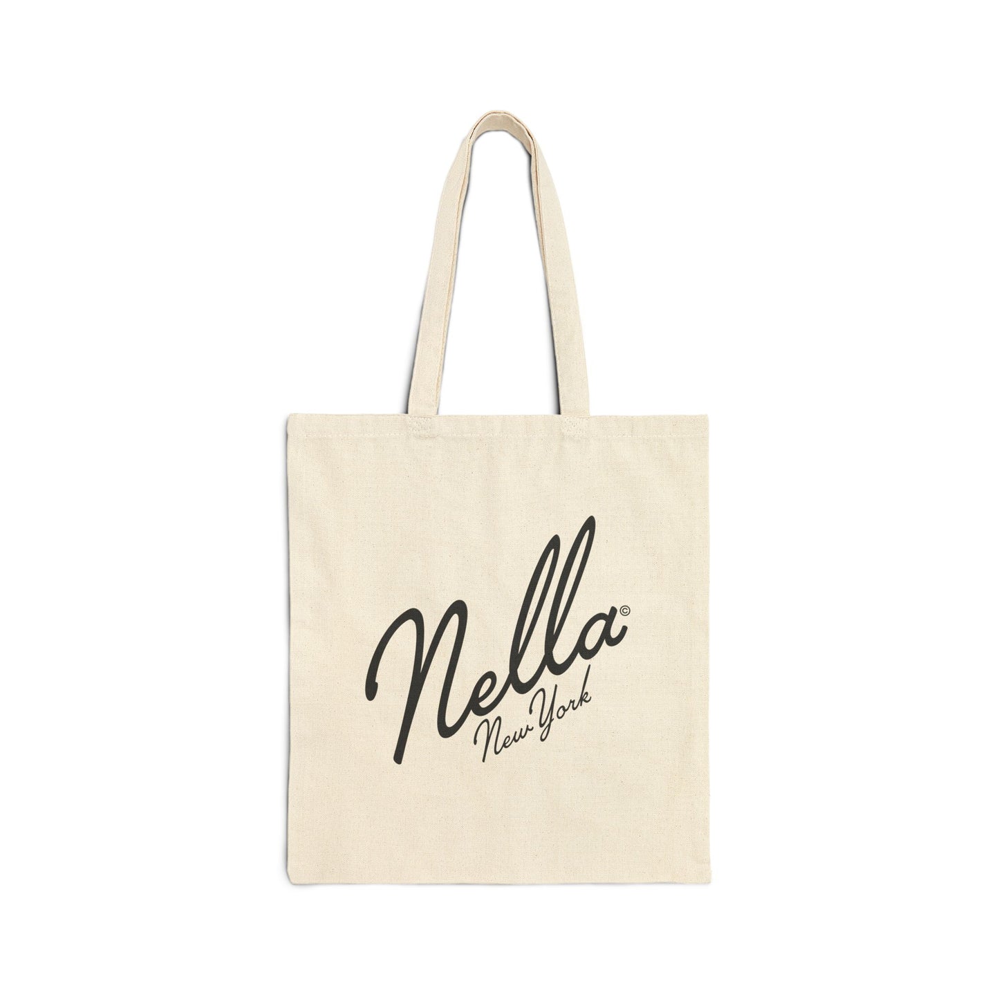NELLA "SCRIPT BAG" Cotton Canvas Tote Bag