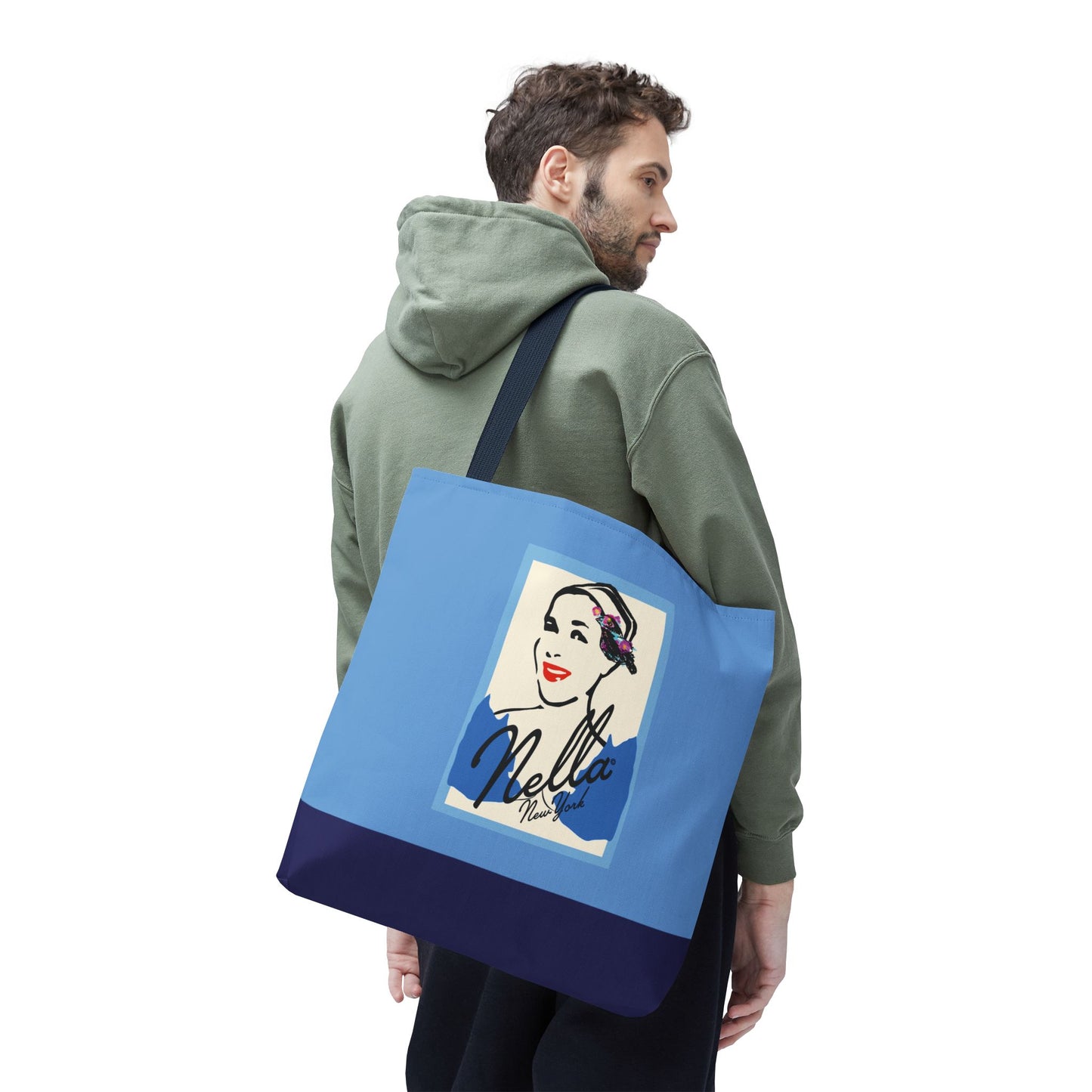 NELLA POSTCARD Retro Tote Bag - Blues