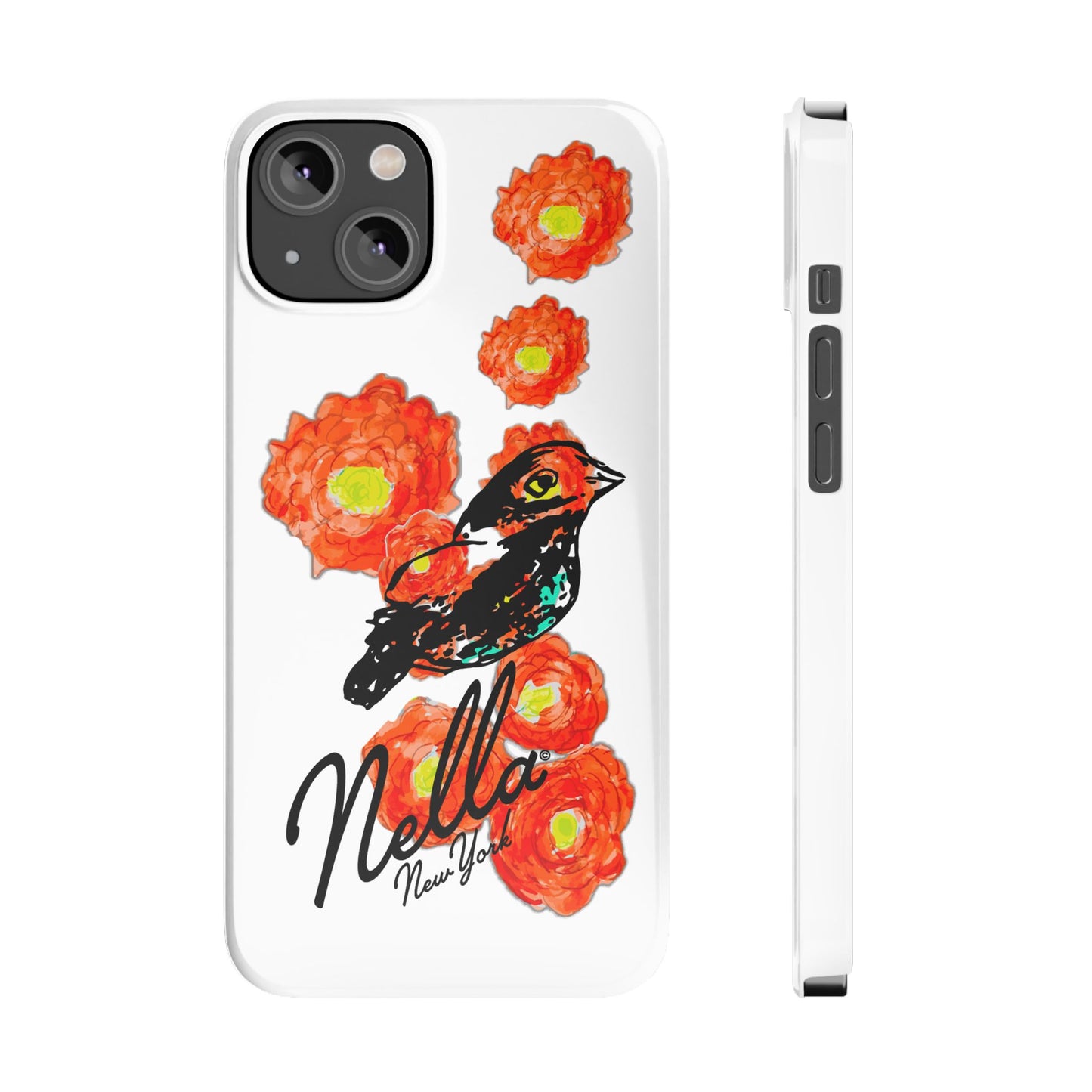 Slim Phone Cases with Floral Bird Design | Cute Phone Cover, Nature Lover Gift, Trendy Accessory for Women, Stylish Mobile Case, Nella [...]