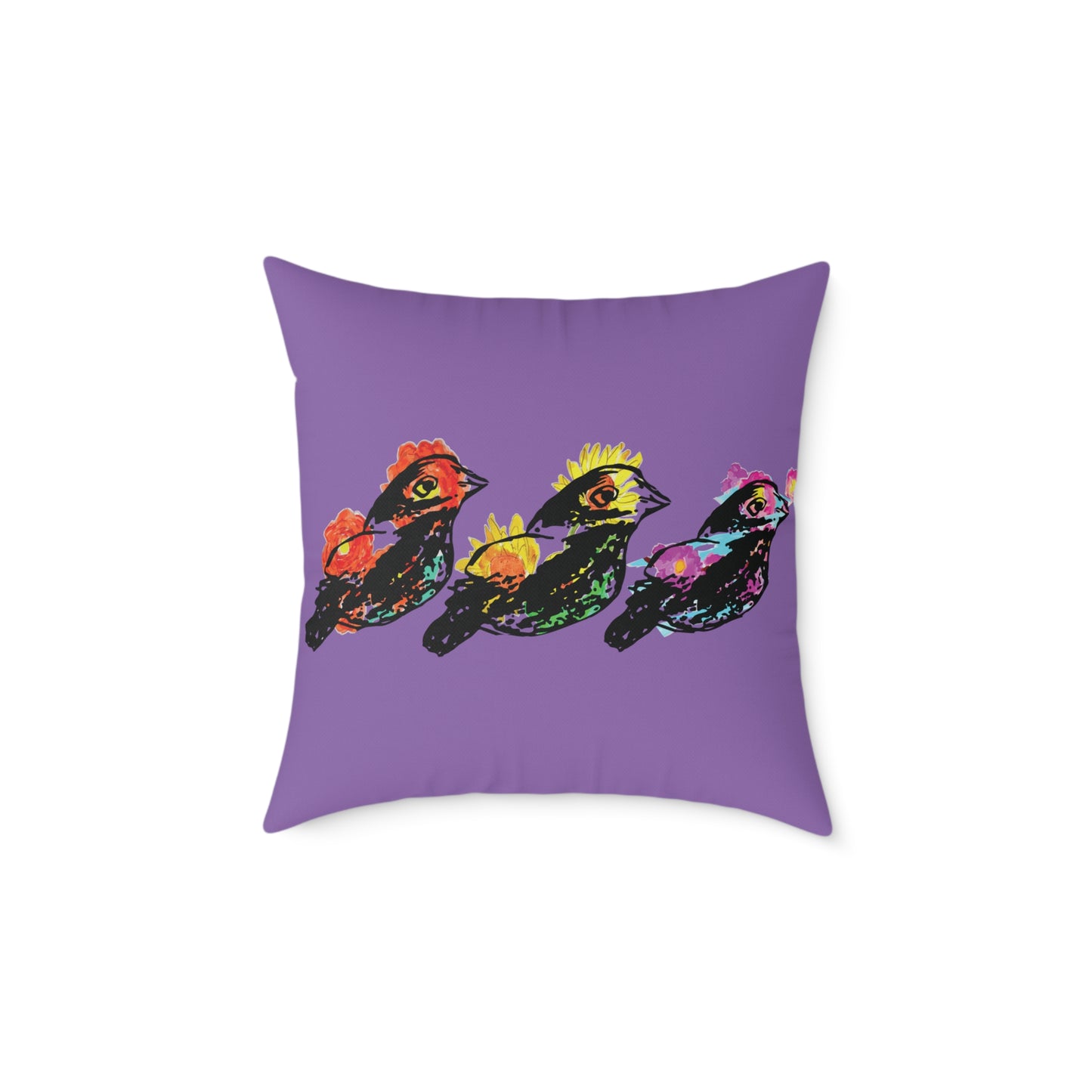 Colorful Bird Design Pillow, Vibrant Home Decor, Throw Pillow, Gift for Nature Lovers, Pillow for Living Room, Colorful Cushion