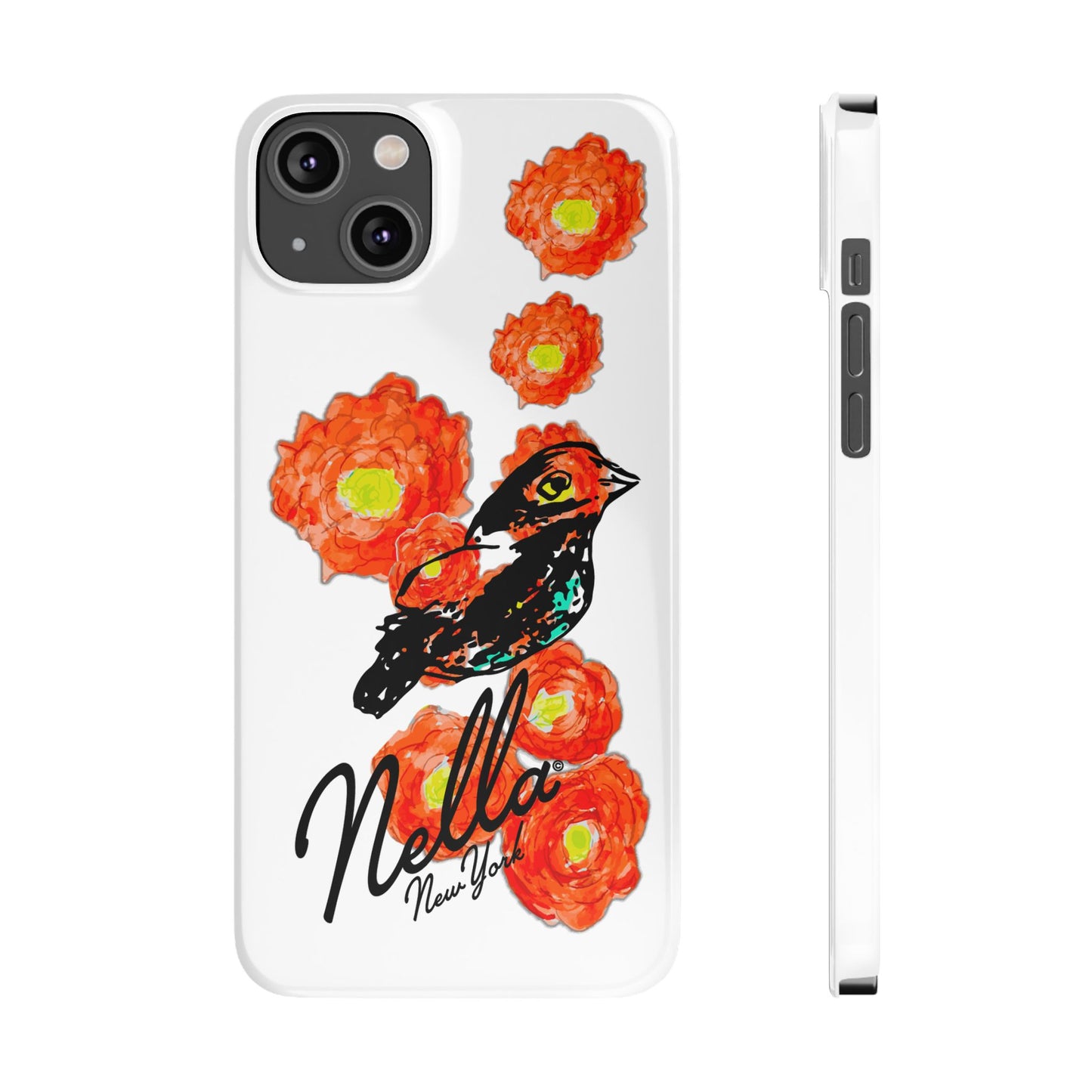 Slim Phone Cases with Floral Bird Design | Cute Phone Cover, Nature Lover Gift, Trendy Accessory for Women, Stylish Mobile Case, Nella [...]