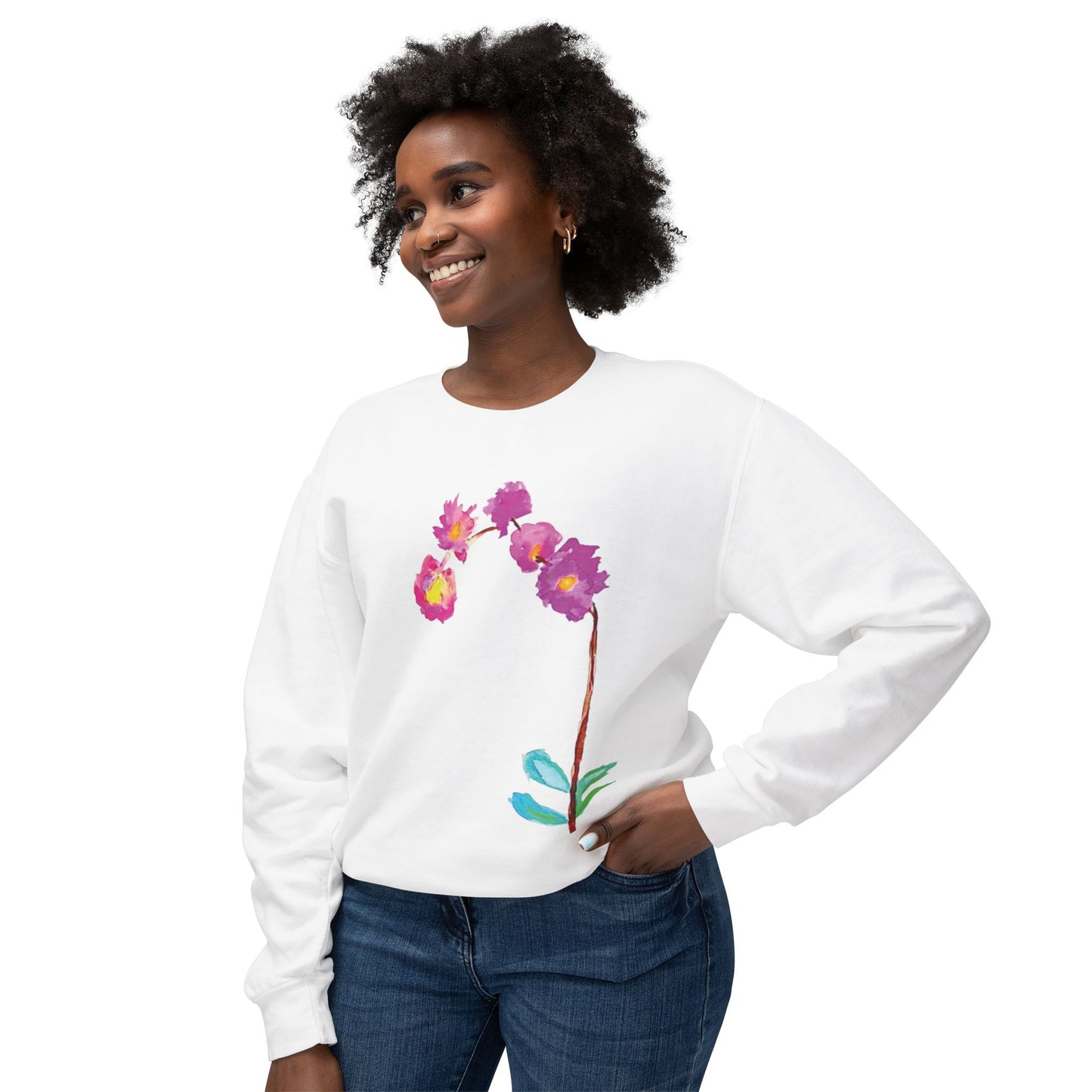NELLA's ORCHID Art Crewneck Sweatshirt - Bold Statement for Indie Sleaze Style