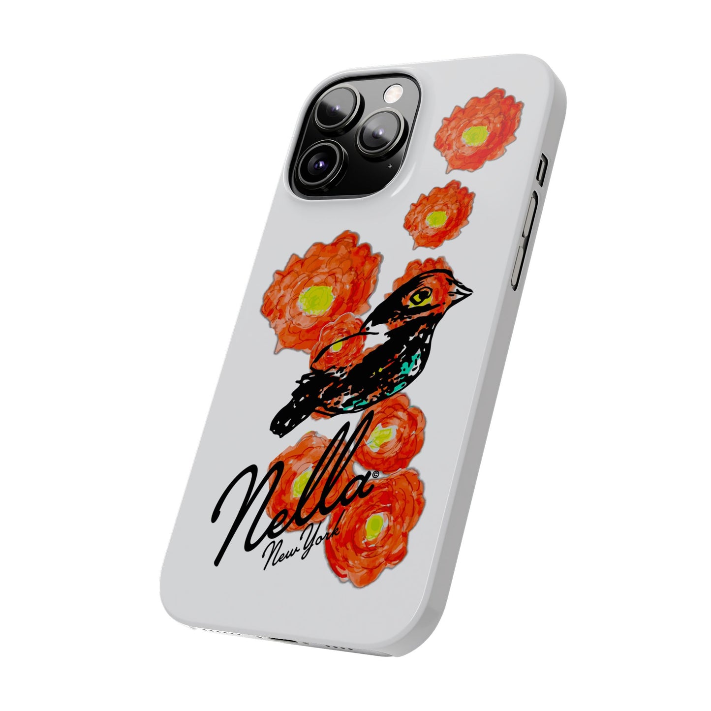 Slim Phone Cases with Floral Bird Design | Cute Phone Cover, Nature Lover Gift, Trendy Accessory for Women, Stylish Mobile Case, Nella [...]