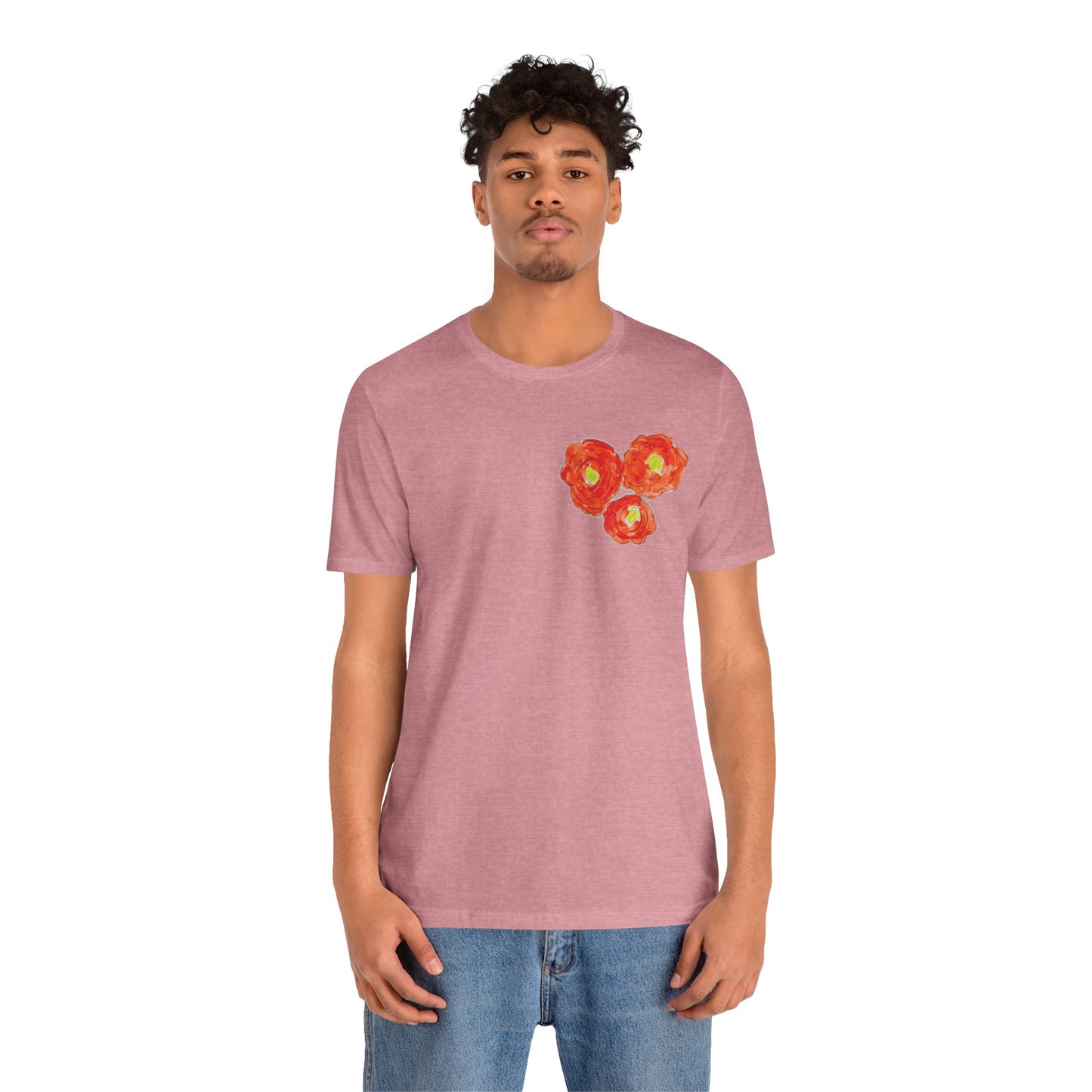 POPPY Unisex Jersey Short Sleeve Tee - Hart Flower print