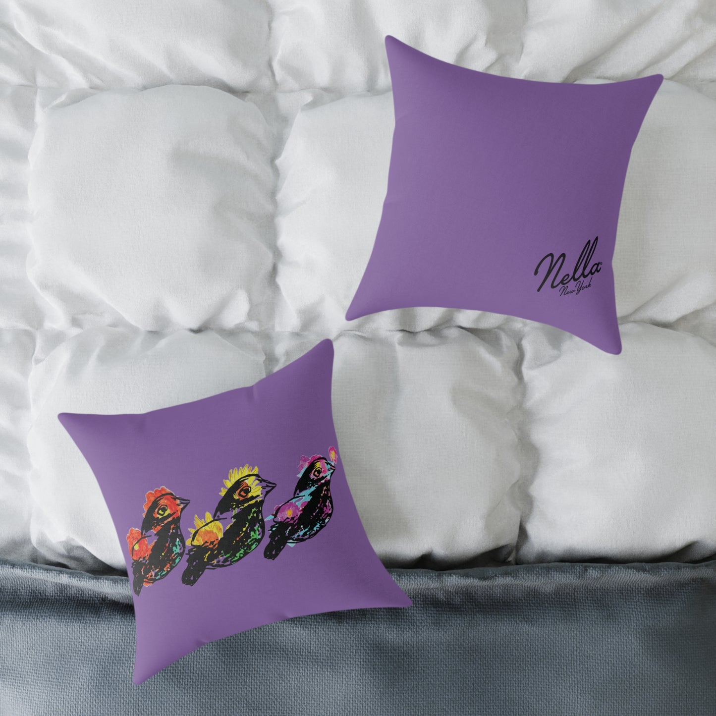 Colorful Bird Design Pillow, Vibrant Home Decor, Throw Pillow, Gift for Nature Lovers, Pillow for Living Room, Colorful Cushion