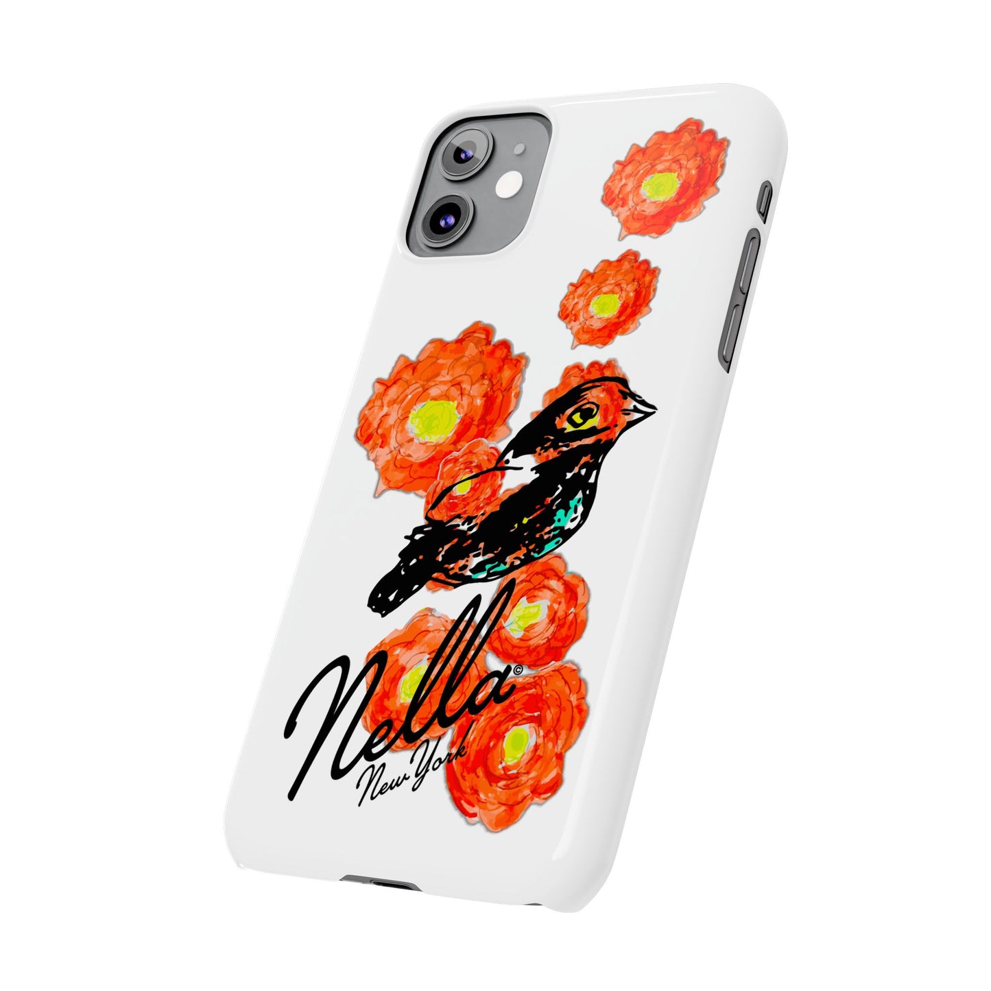 Slim Phone Cases with Floral Bird Design | Cute Phone Cover, Nature Lover Gift, Trendy Accessory for Women, Stylish Mobile Case, Nella [...]