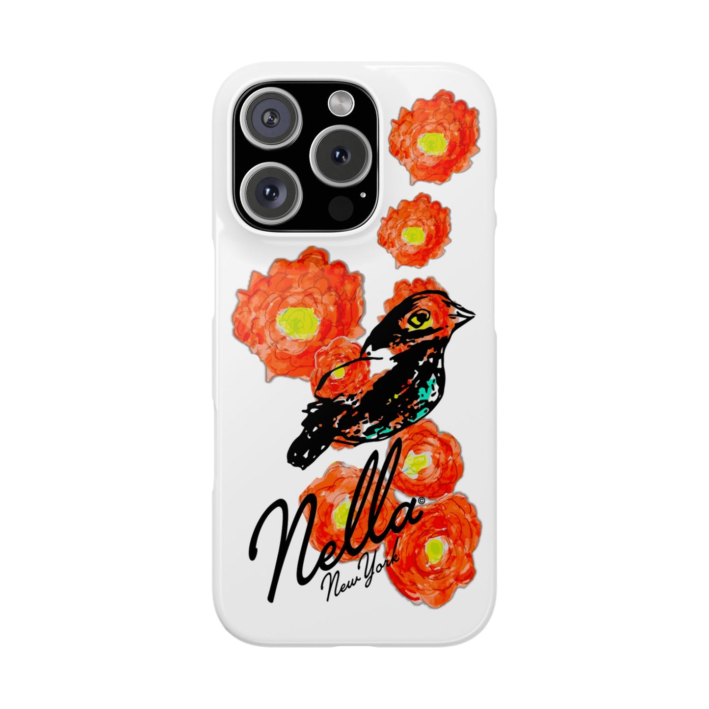 Slim Phone Cases with Floral Bird Design | Cute Phone Cover, Nature Lover Gift, Trendy Accessory for Women, Stylish Mobile Case, Nella [...]