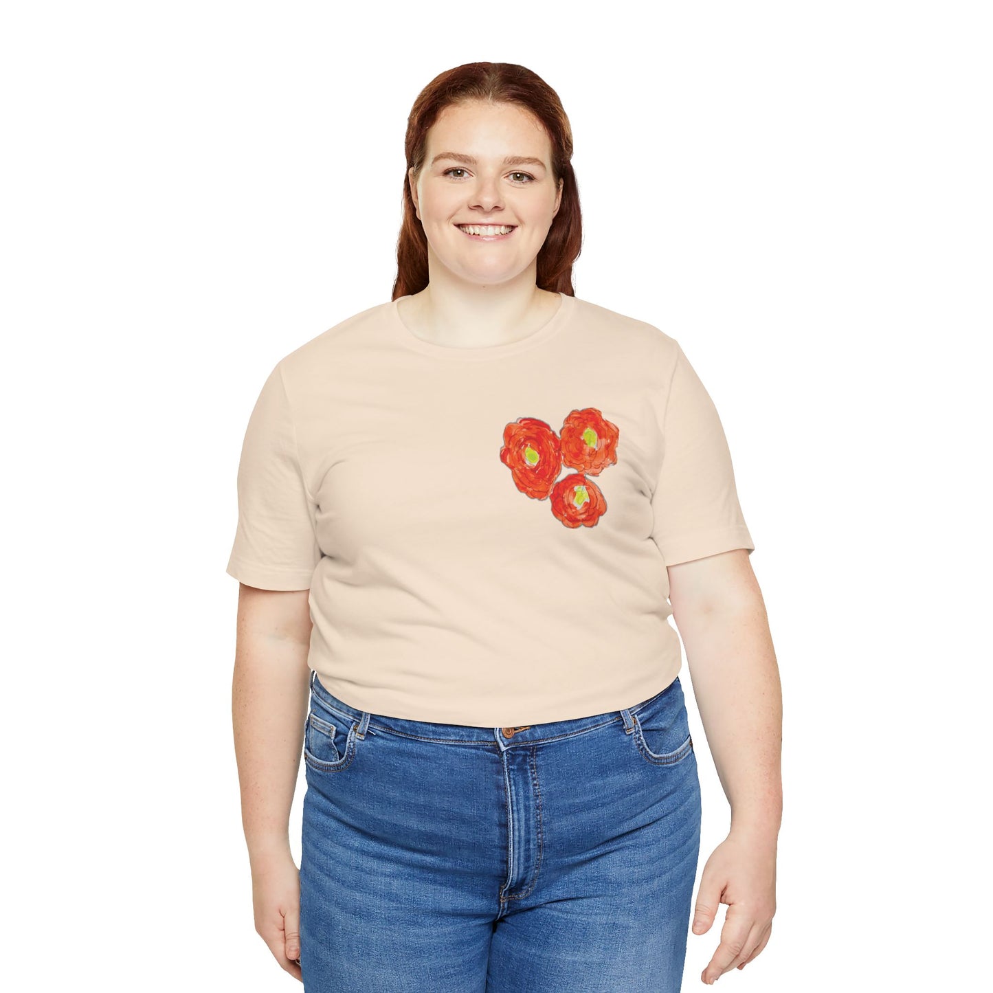 POPPY Unisex Jersey Short Sleeve Tee - Hart Flower print
