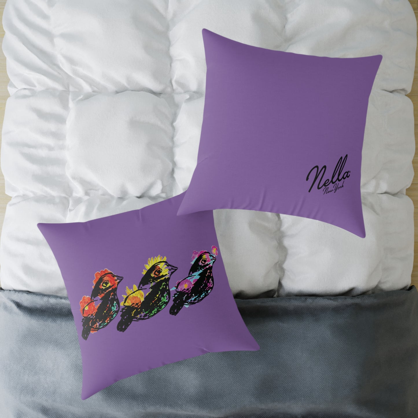 Colorful Bird Design Pillow, Vibrant Home Decor, Throw Pillow, Gift for Nature Lovers, Pillow for Living Room, Colorful Cushion