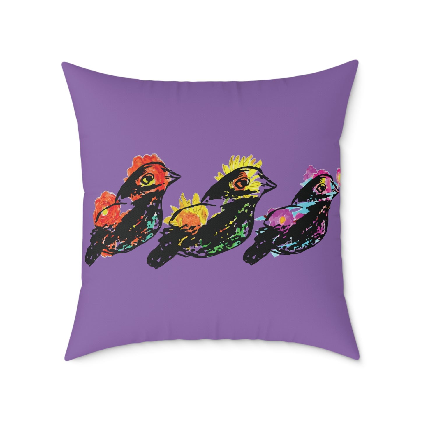 Colorful Bird Design Pillow, Vibrant Home Decor, Throw Pillow, Gift for Nature Lovers, Pillow for Living Room, Colorful Cushion