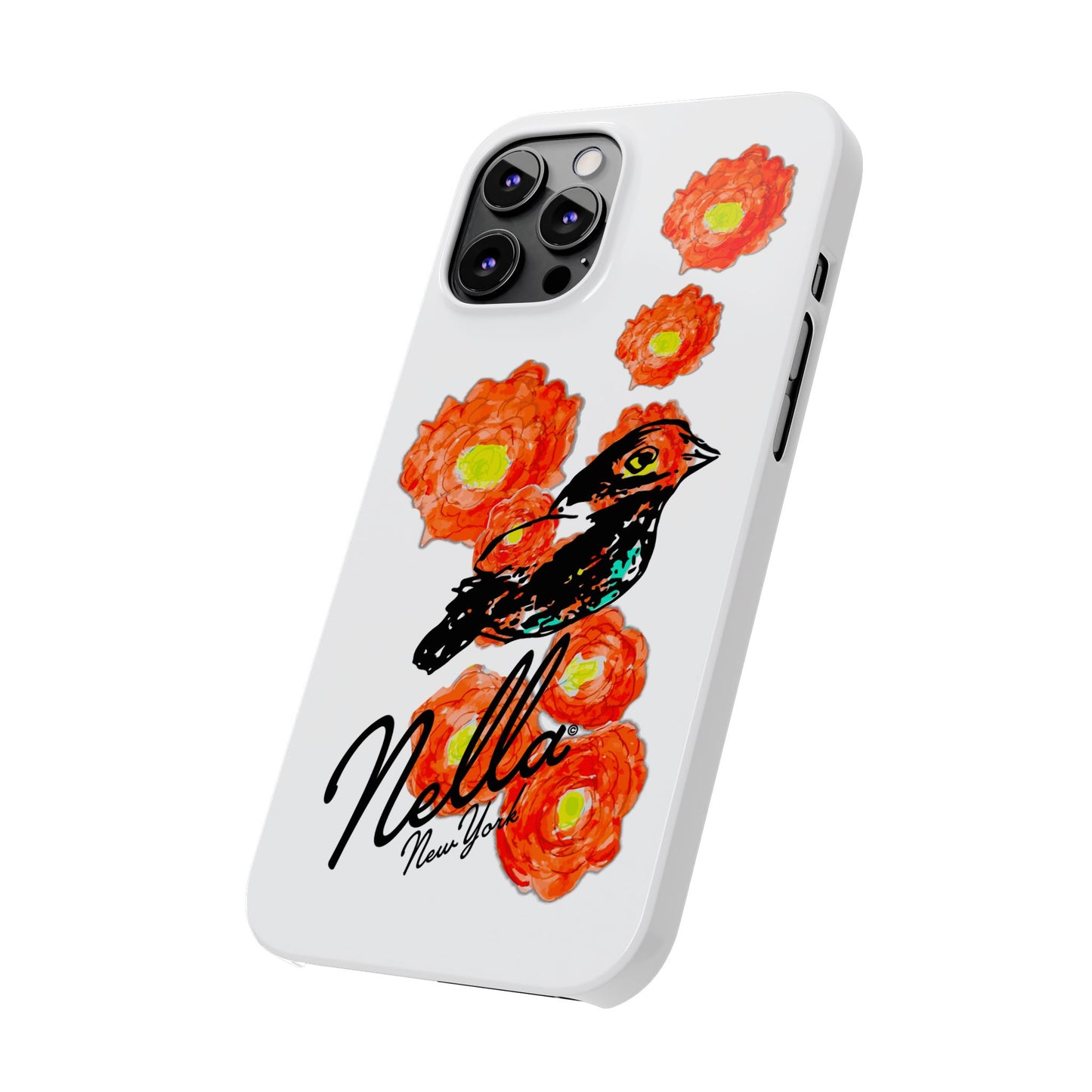 Slim Phone Cases with Floral Bird Design | Cute Phone Cover, Nature Lover Gift, Trendy Accessory for Women, Stylish Mobile Case, Nella [...]