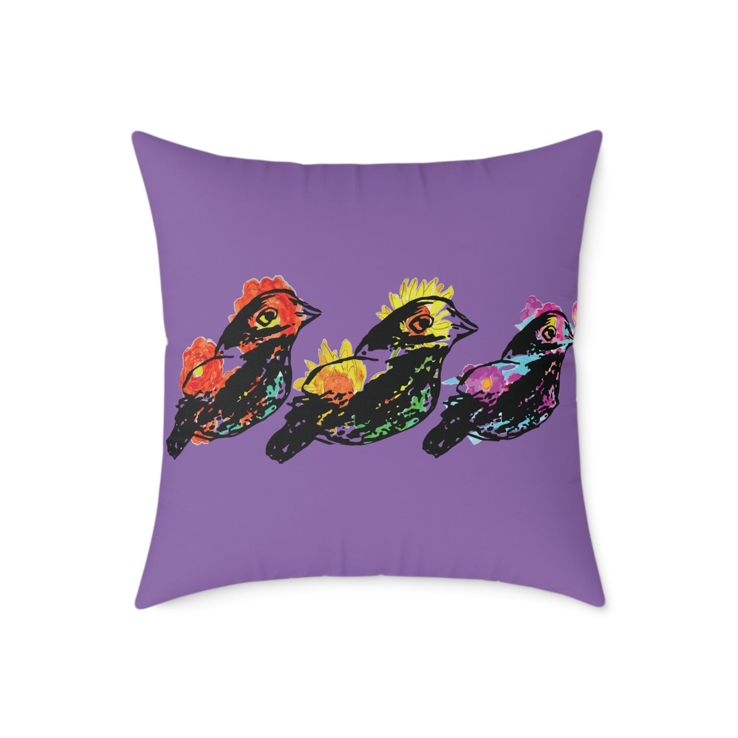 Colorful Bird Design Pillow, Vibrant Home Decor, Throw Pillow, Gift for Nature Lovers, Pillow for Living Room, Colorful Cushion