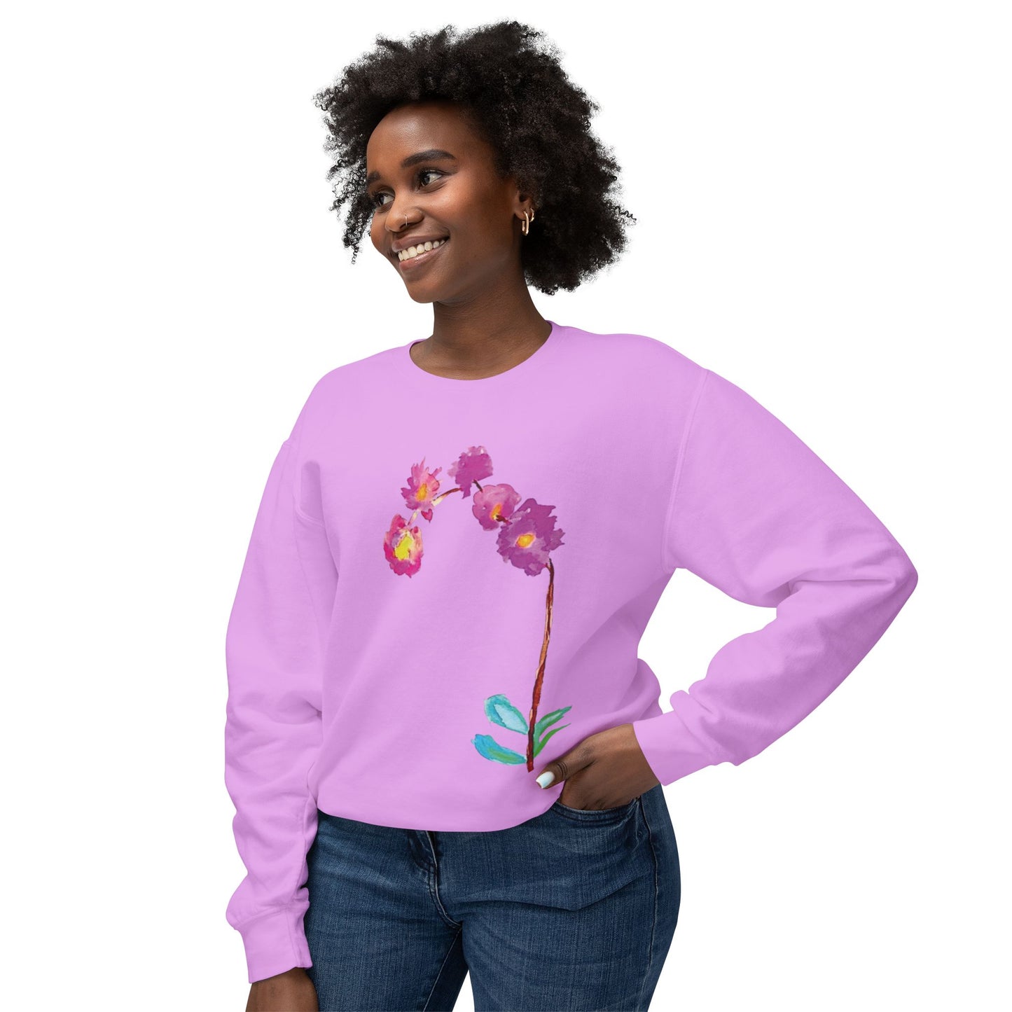 NELLA's ORCHID Art Crewneck Sweatshirt - Bold Statement for Indie Sleaze Style