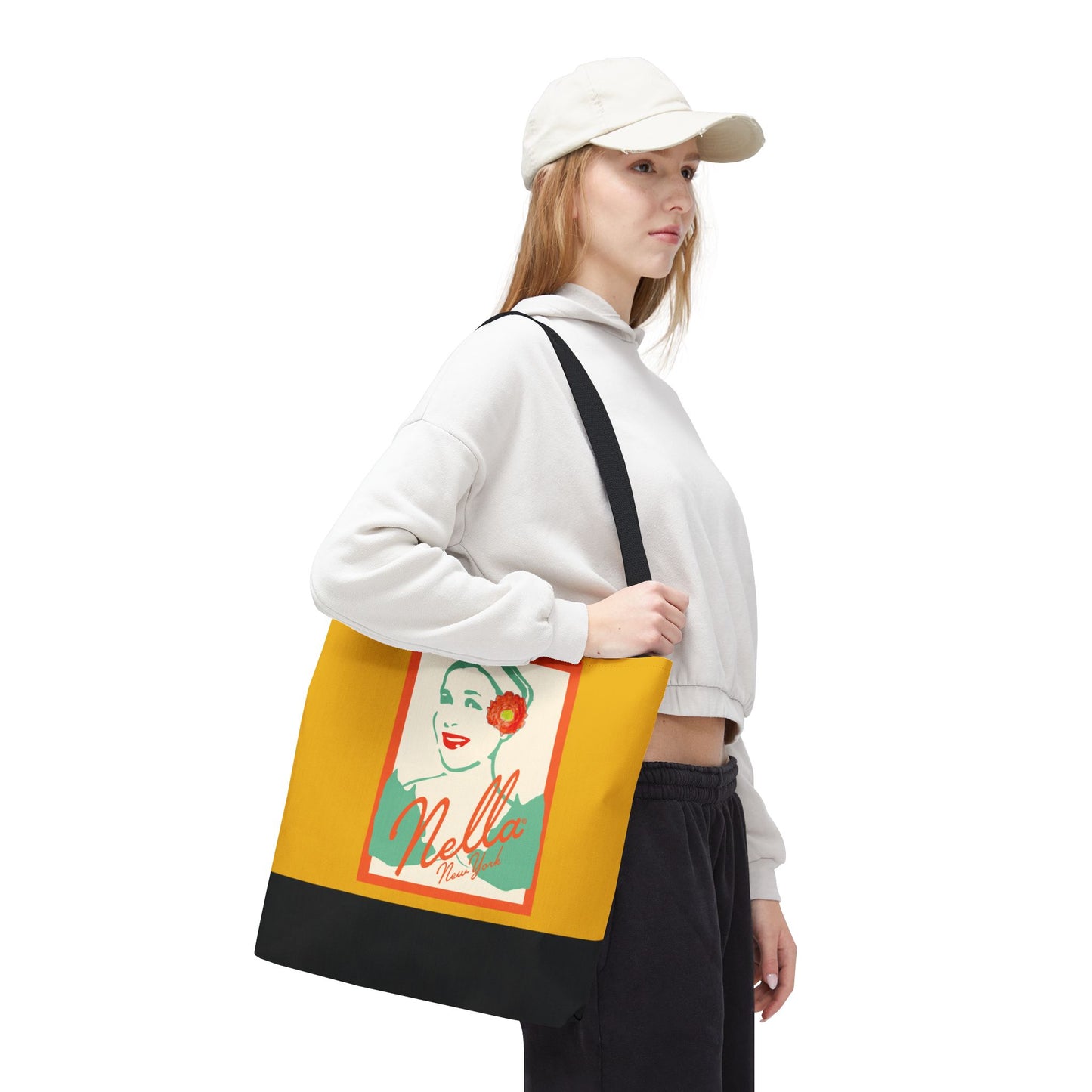 NELLA POSTCARD Retro Tote Bag - Goldenrod