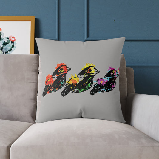 Colorful Bird Design Pillow, Vibrant Home Decor, Throw Pillow, Gift for Nature Lovers, Pillow for Living Room, Colorful Cushion