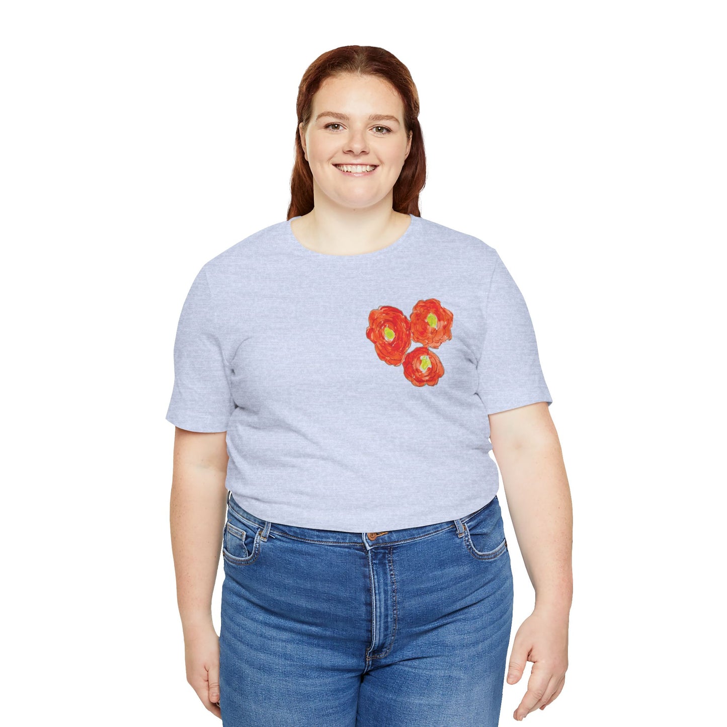 POPPY Unisex Jersey Short Sleeve Tee - Hart Flower print