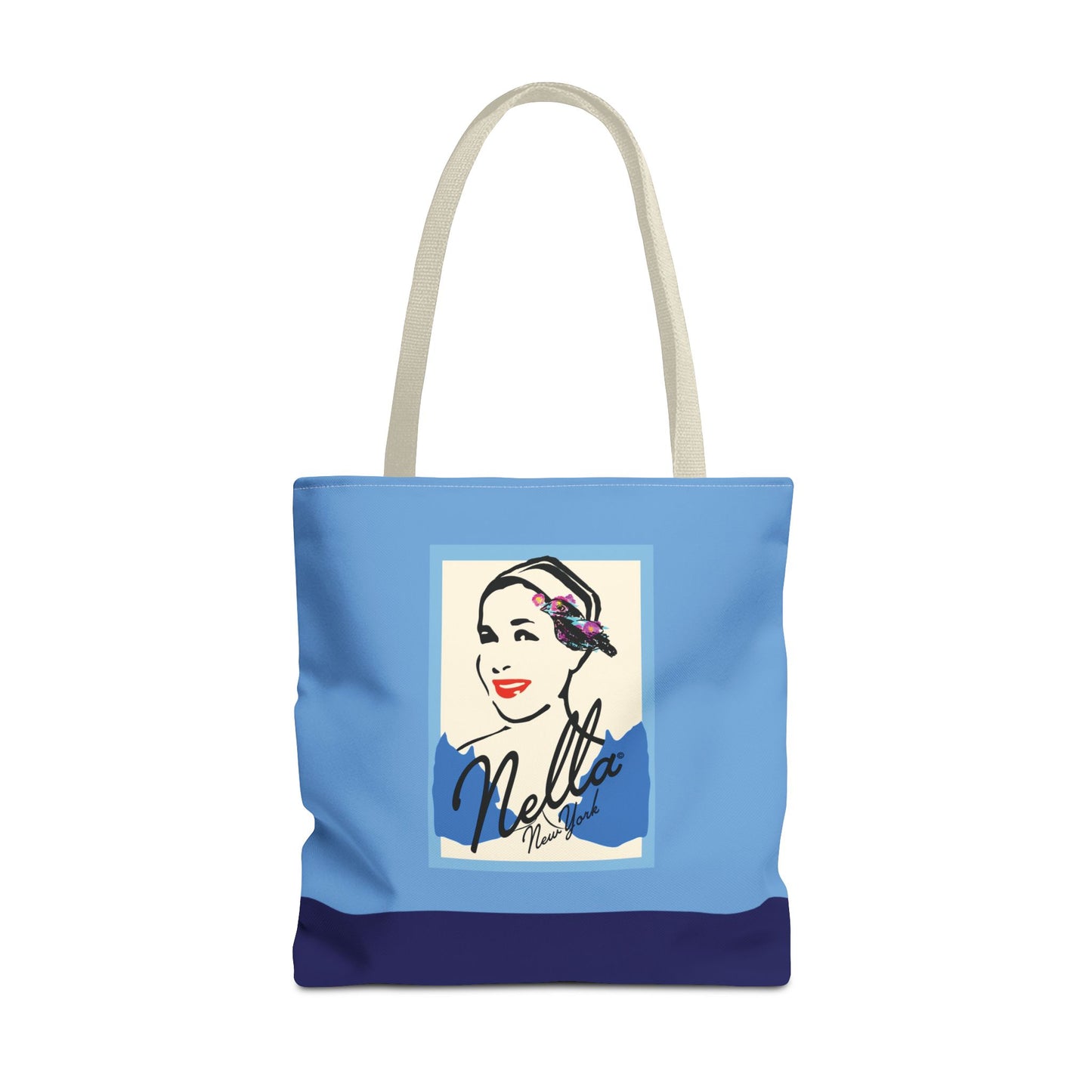 NELLA POSTCARD Retro Tote Bag - Blues
