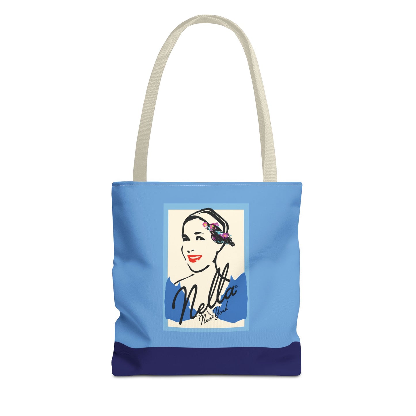 NELLA POSTCARD Retro Tote Bag - Blues