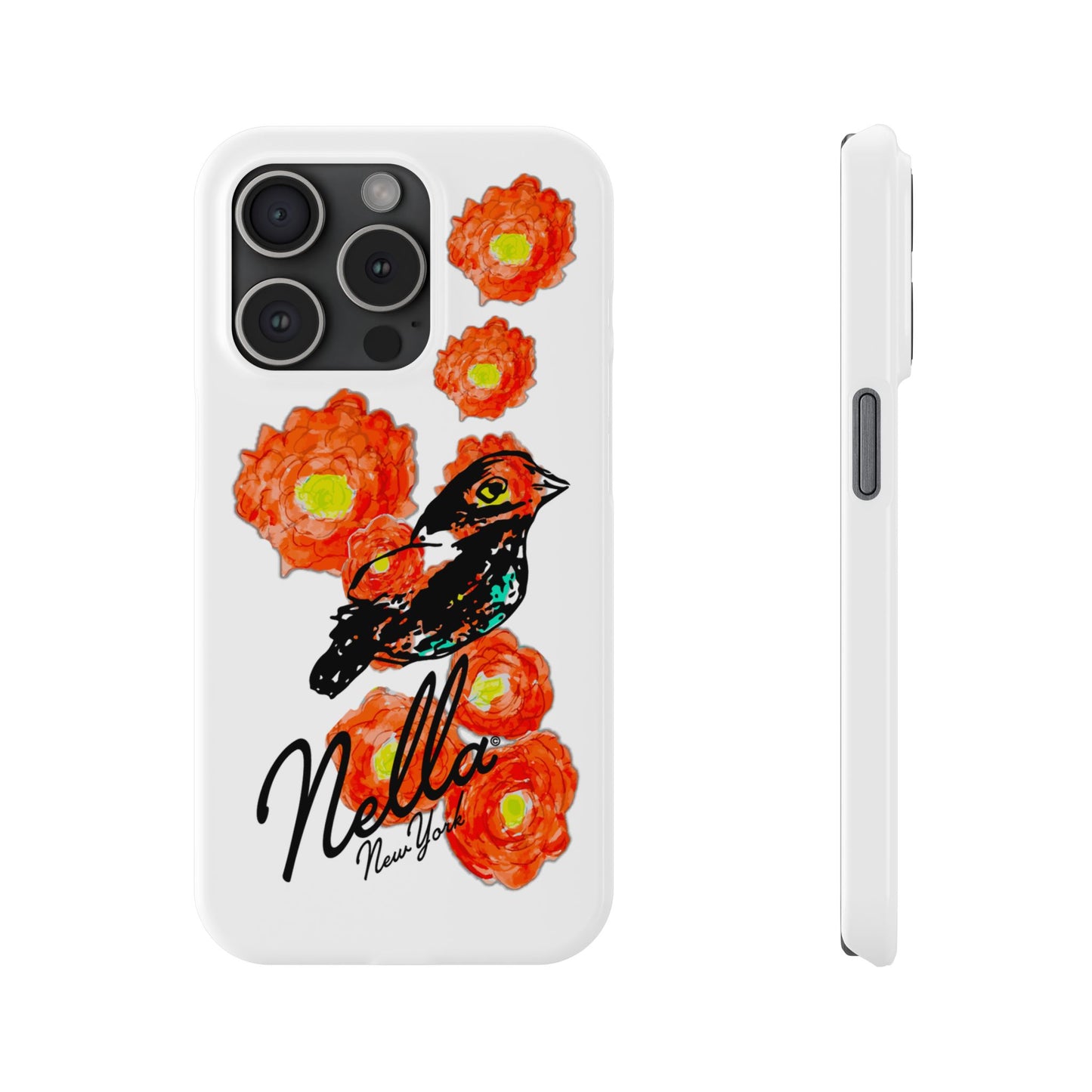 Slim Phone Cases with Floral Bird Design | Cute Phone Cover, Nature Lover Gift, Trendy Accessory for Women, Stylish Mobile Case, Nella [...]