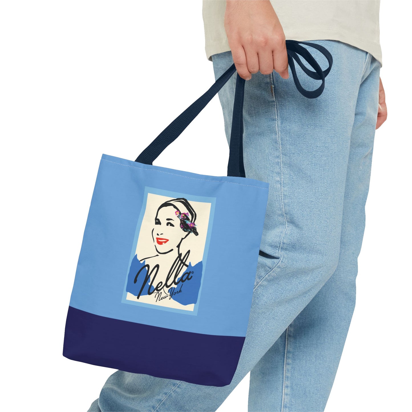 NELLA POSTCARD Retro Tote Bag - Blues