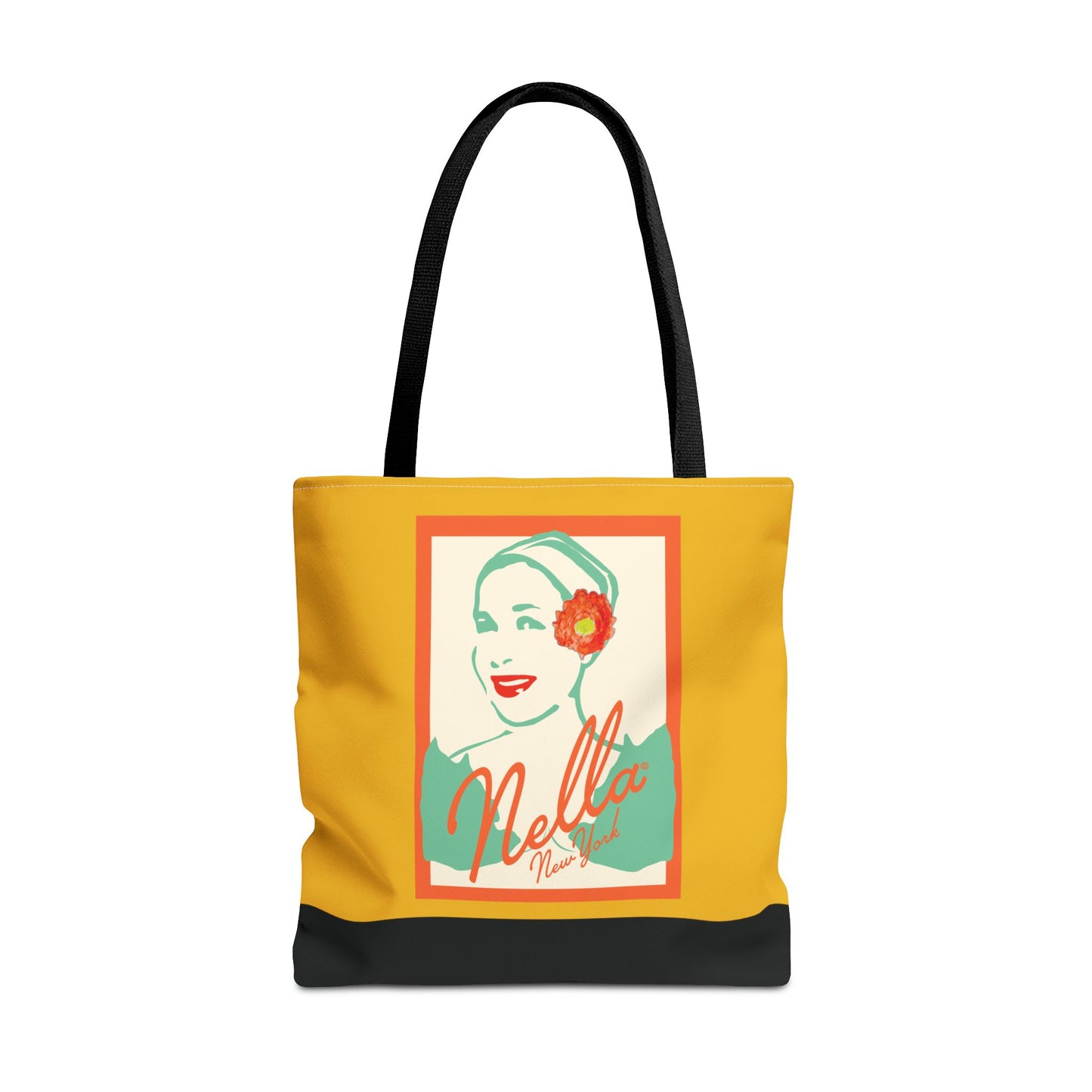 NELLA POSTCARD Retro Tote Bag - Goldenrod