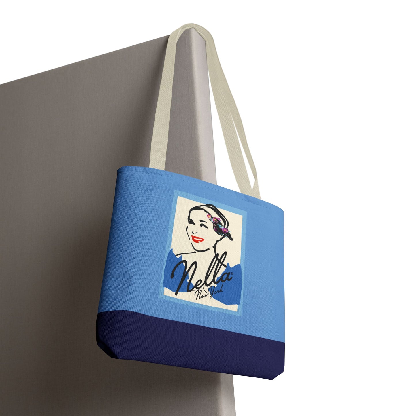 NELLA POSTCARD Retro Tote Bag - Blues