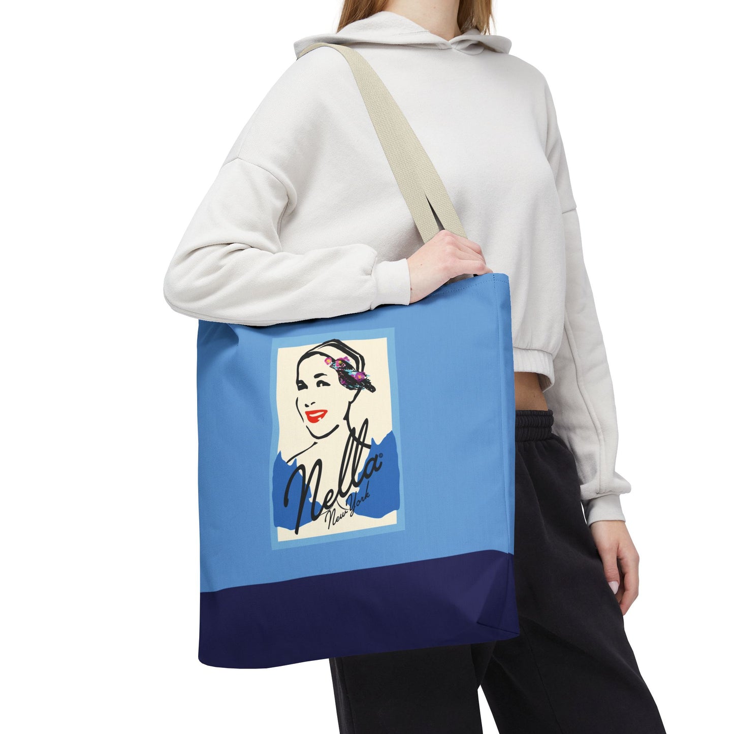 NELLA POSTCARD Retro Tote Bag - Blues