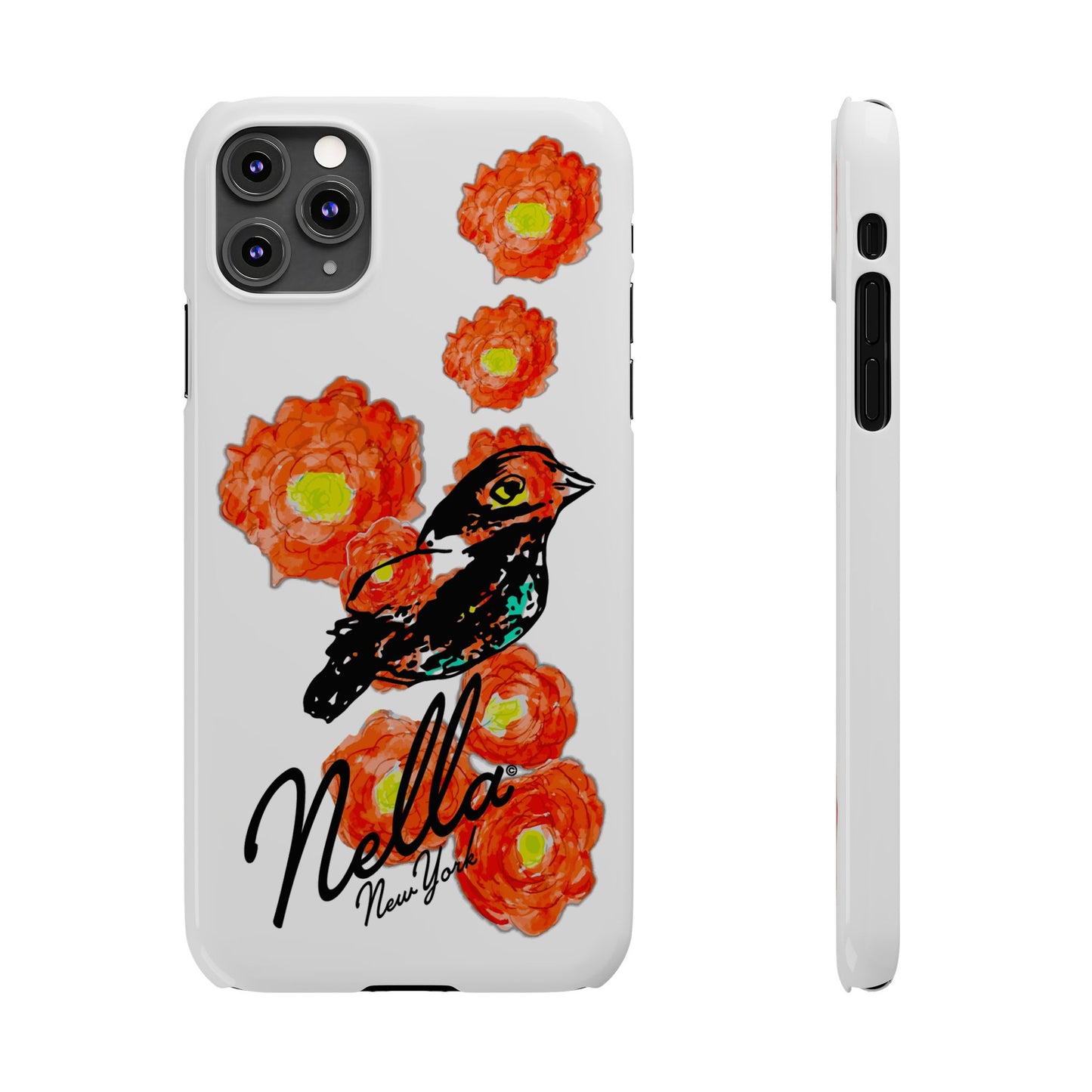 Slim Phone Cases with Floral Bird Design | Cute Phone Cover, Nature Lover Gift, Trendy Accessory for Women, Stylish Mobile Case, Nella [...]