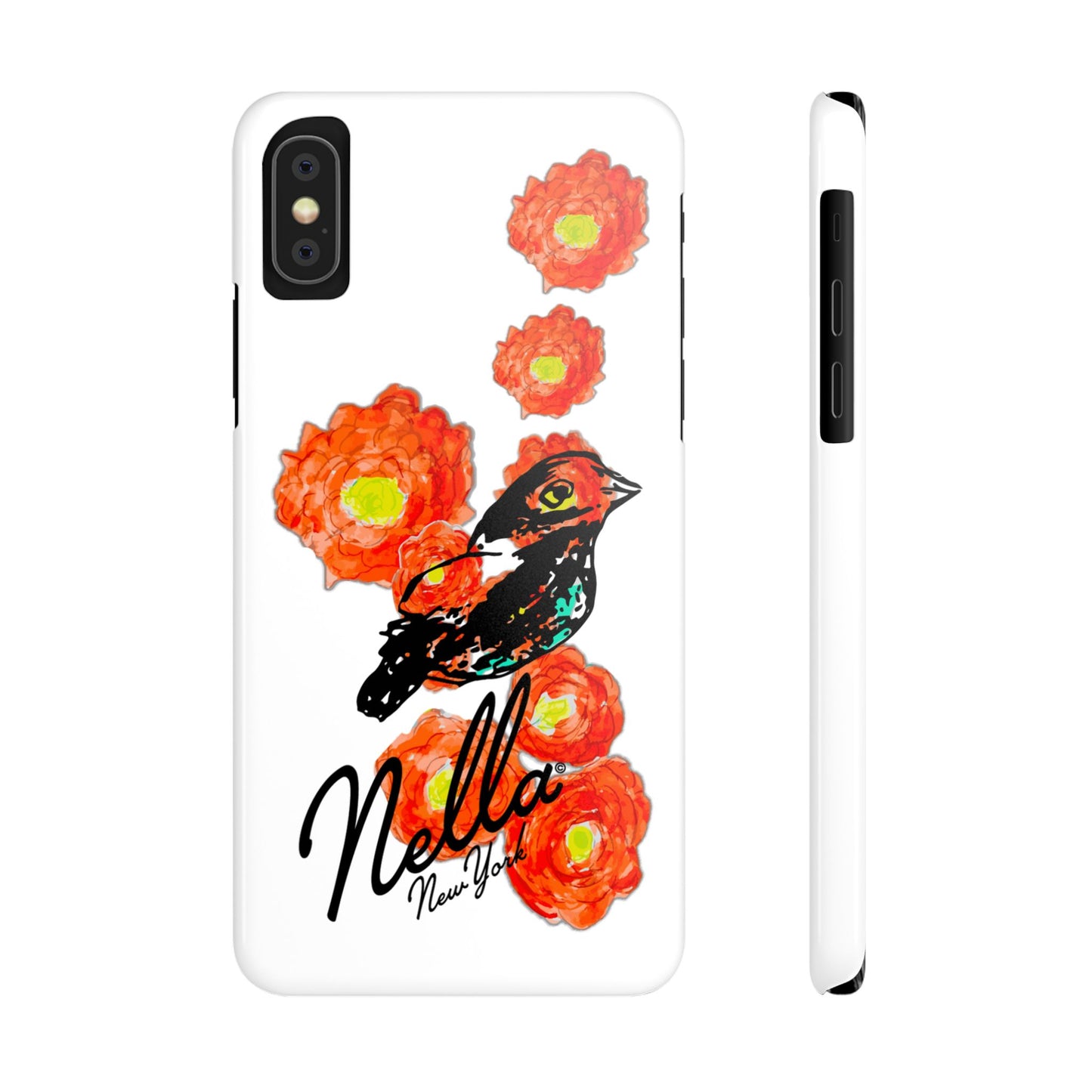 Slim Phone Cases with Floral Bird Design | Cute Phone Cover, Nature Lover Gift, Trendy Accessory for Women, Stylish Mobile Case, Nella [...]