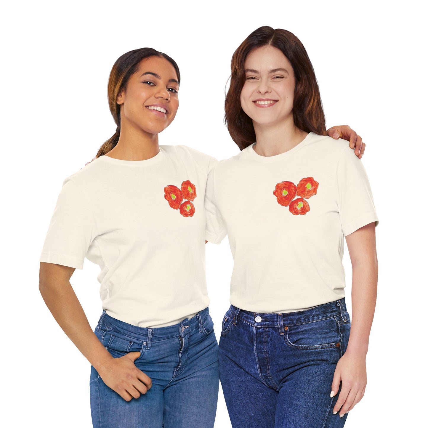 POPPY Unisex Jersey Short Sleeve Tee - Hart Flower print