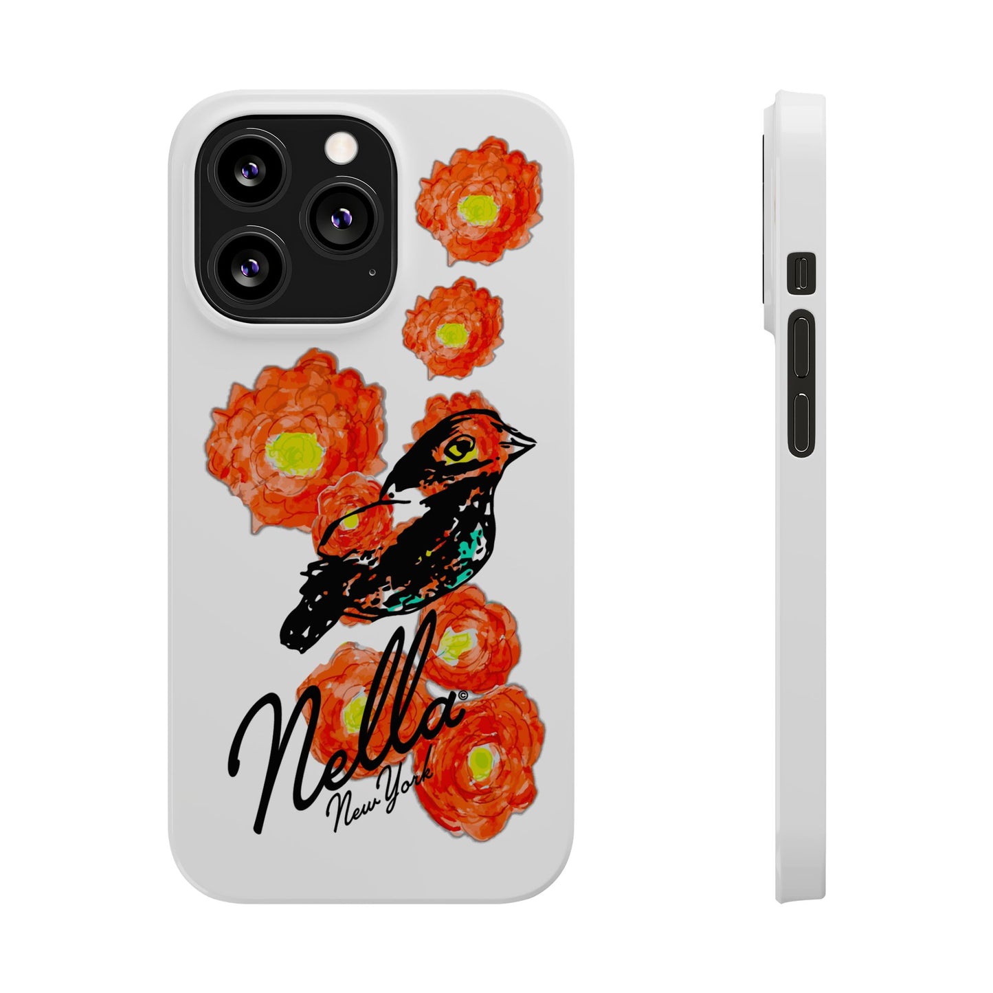 Slim Phone Cases with Floral Bird Design | Cute Phone Cover, Nature Lover Gift, Trendy Accessory for Women, Stylish Mobile Case, Nella [...]