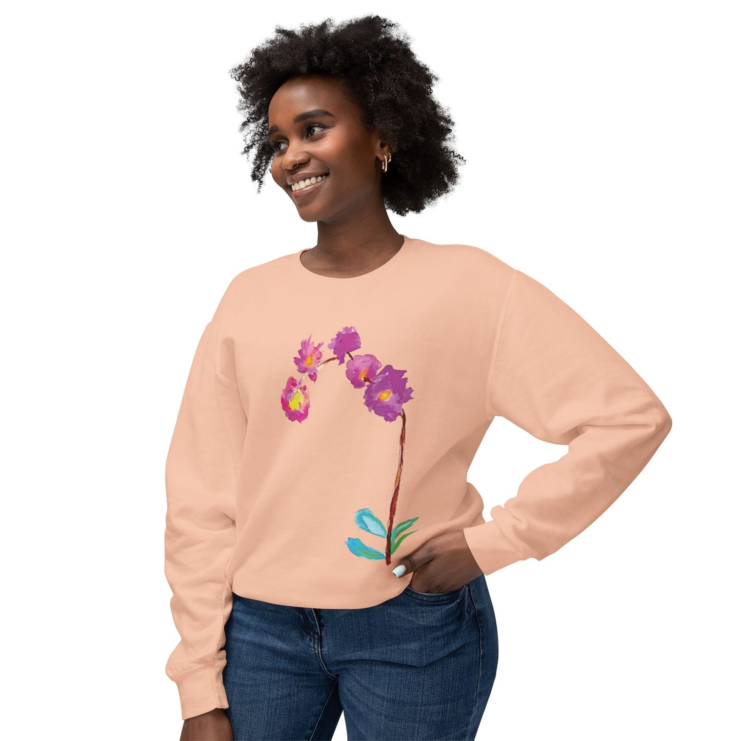 NELLA's ORCHID Art Crewneck Sweatshirt - Bold Statement for Indie Sleaze Style