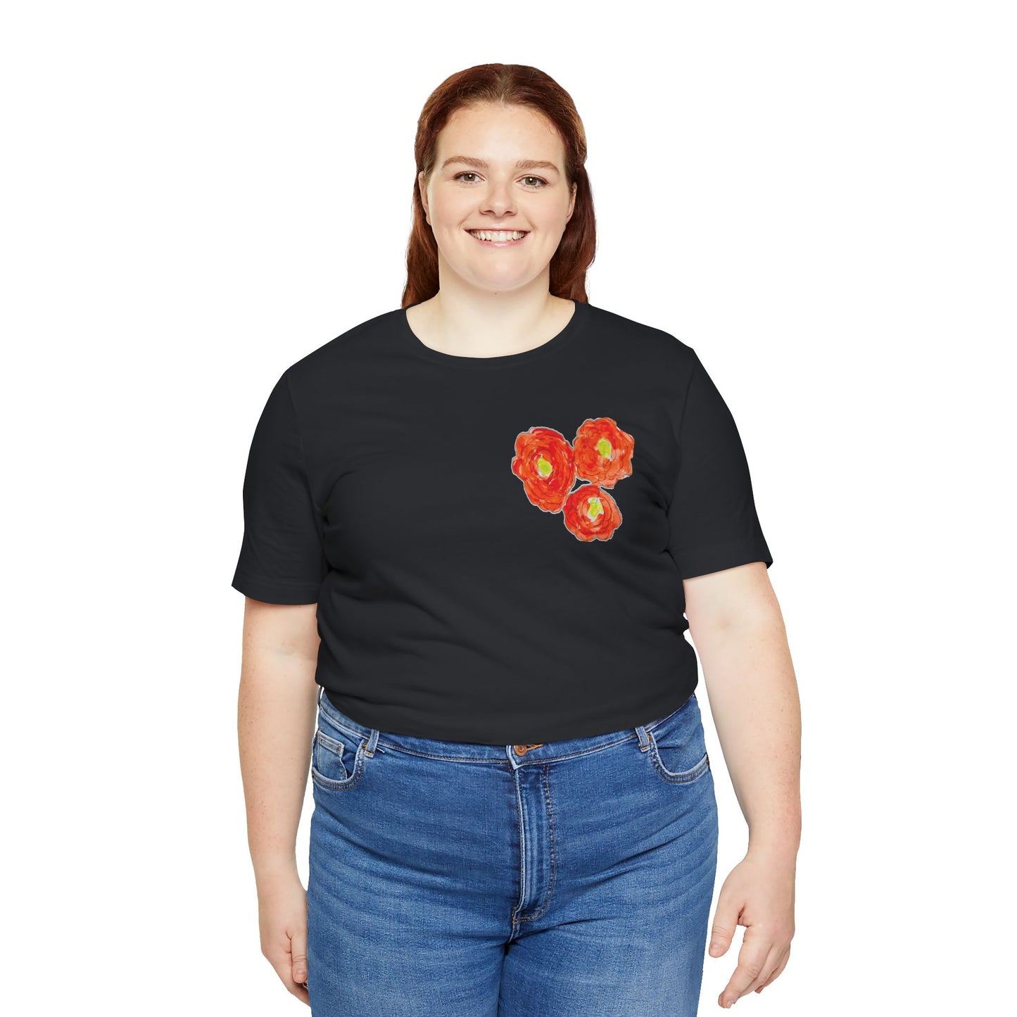 POPPY Unisex Jersey Short Sleeve Tee - Hart Flower print