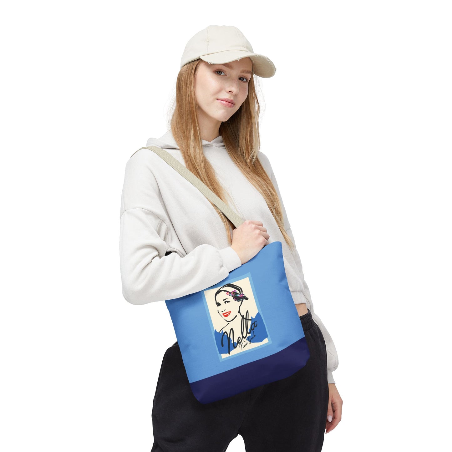 NELLA POSTCARD Retro Tote Bag - Blues