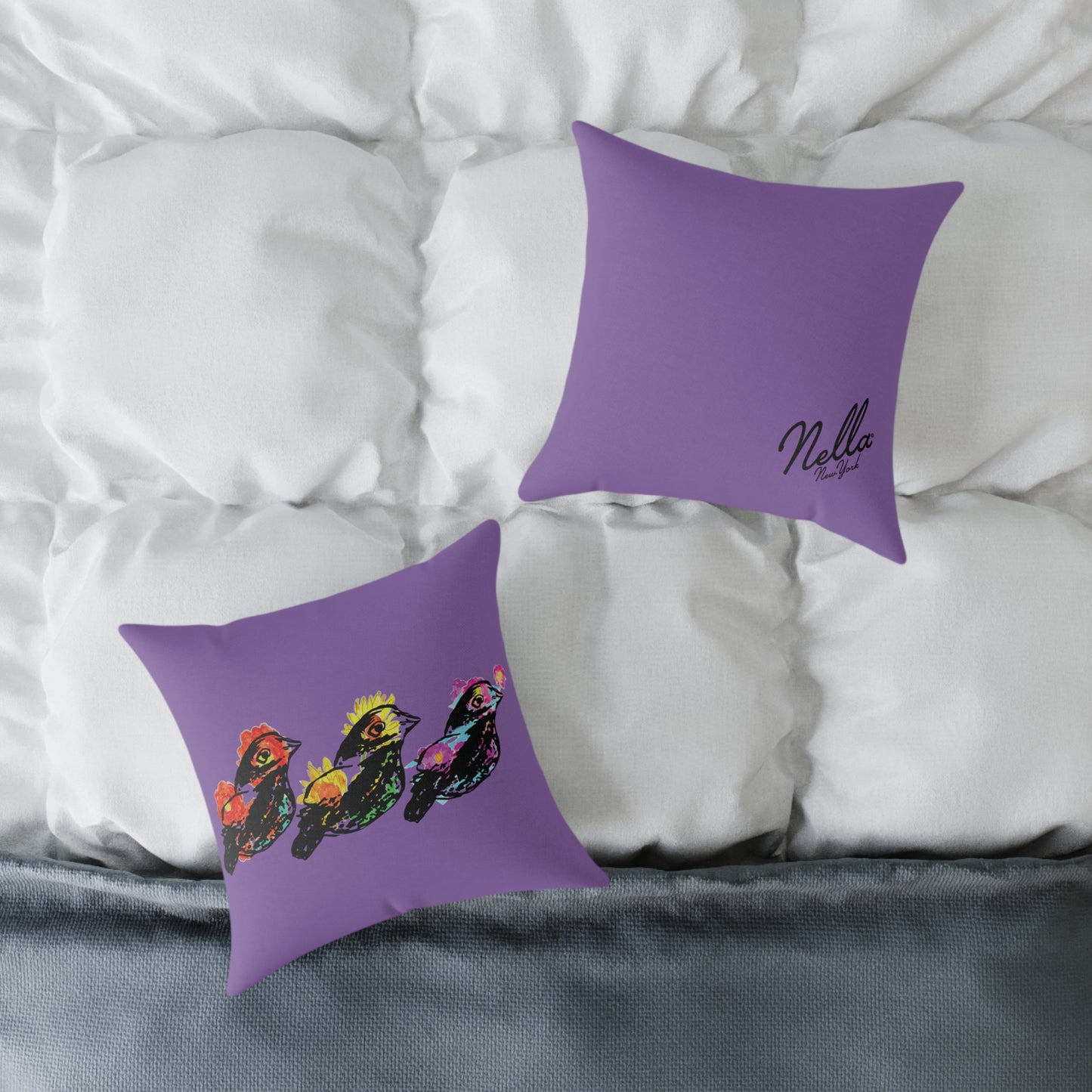 Colorful Bird Design Pillow, Vibrant Home Decor, Throw Pillow, Gift for Nature Lovers, Pillow for Living Room, Colorful Cushion