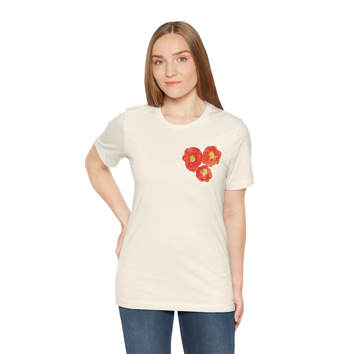 POPPY Unisex Jersey Short Sleeve Tee - Hart Flower print